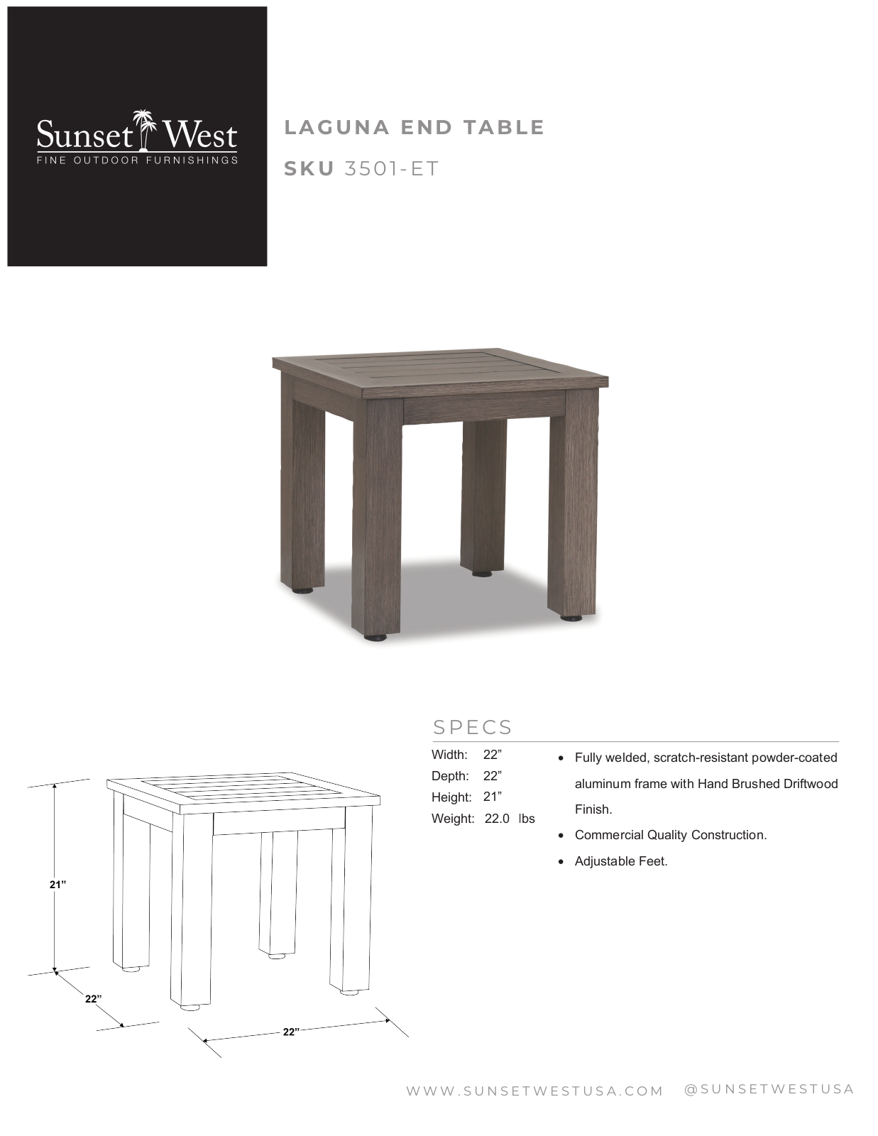 Sunset West XSW1561 Specifications - ManualMachine.com