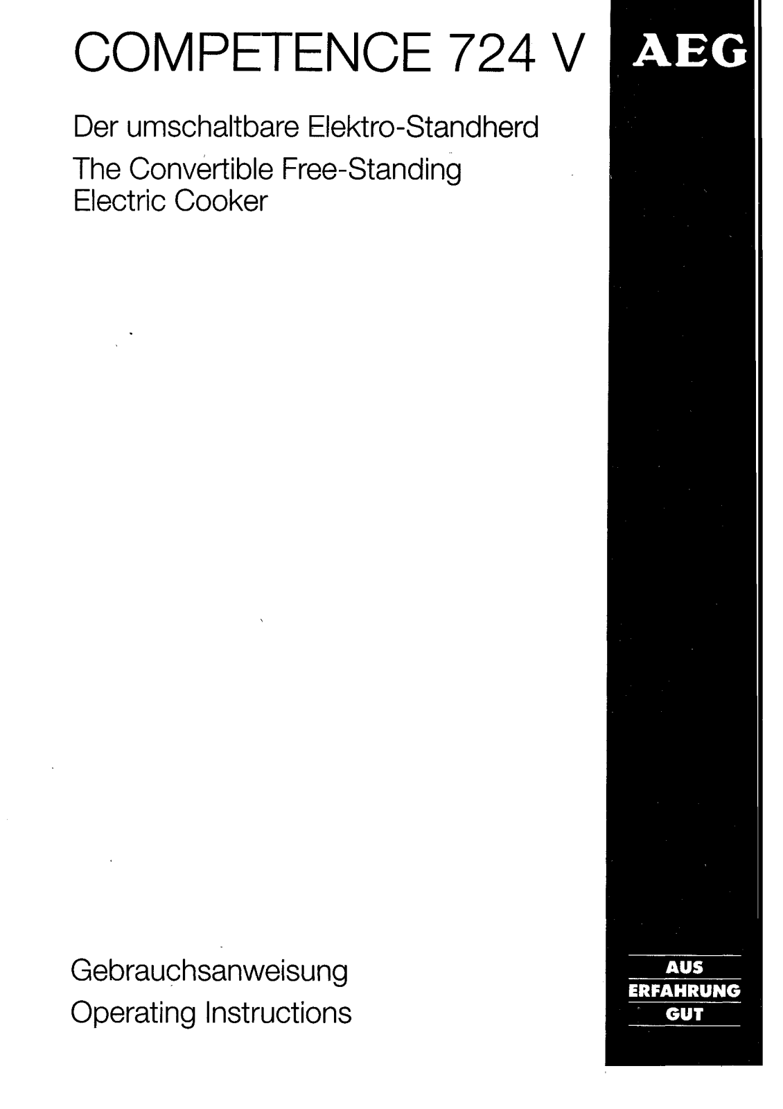 Aeg-electrolux 724V-W CH, 724V-W User Manual