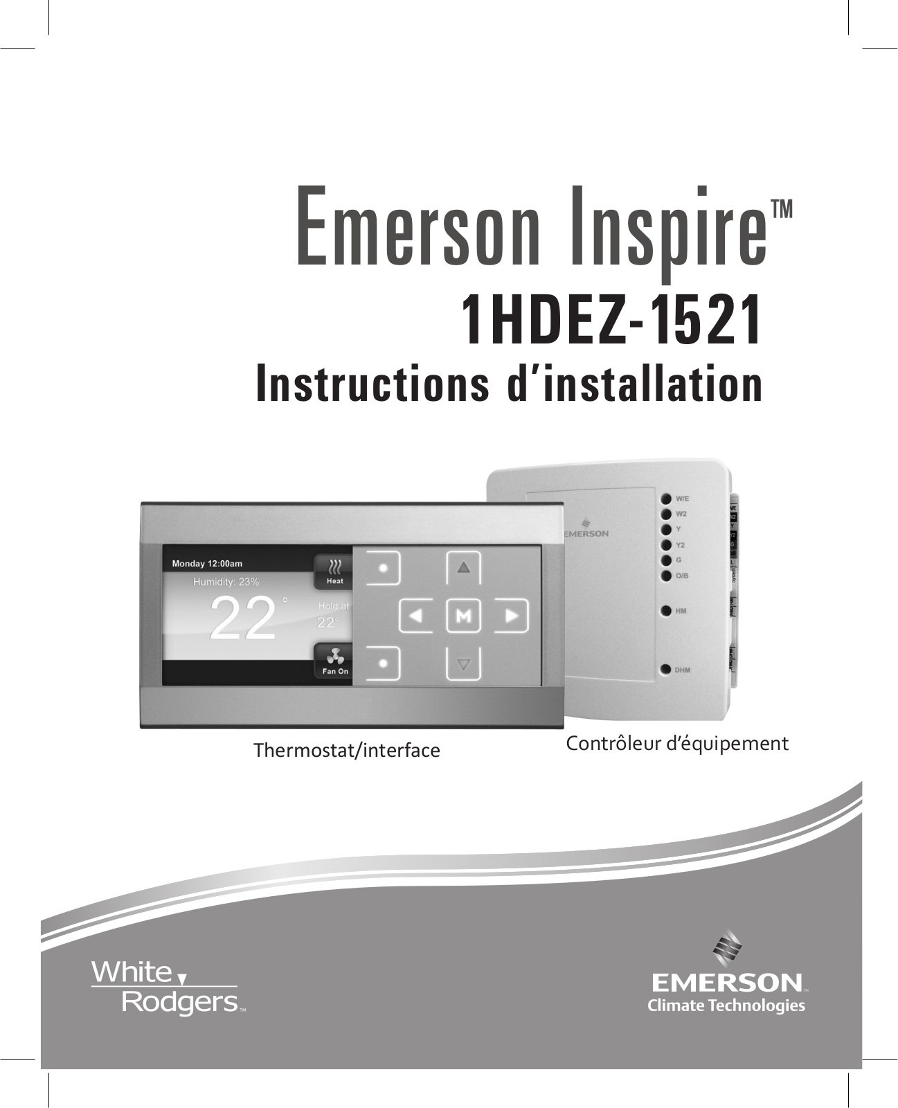 White Rodgers 1HDEZ-1521 Installation Instructions