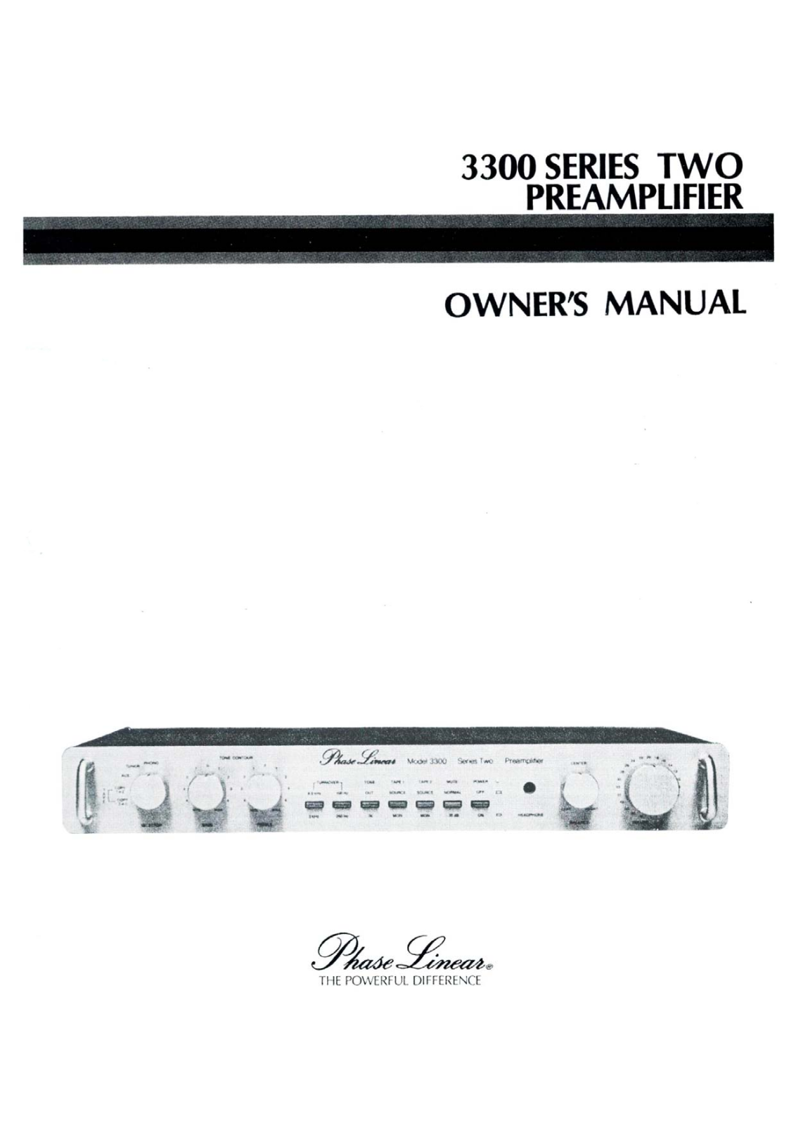 Phase Linear 3300-Two Owners Manual