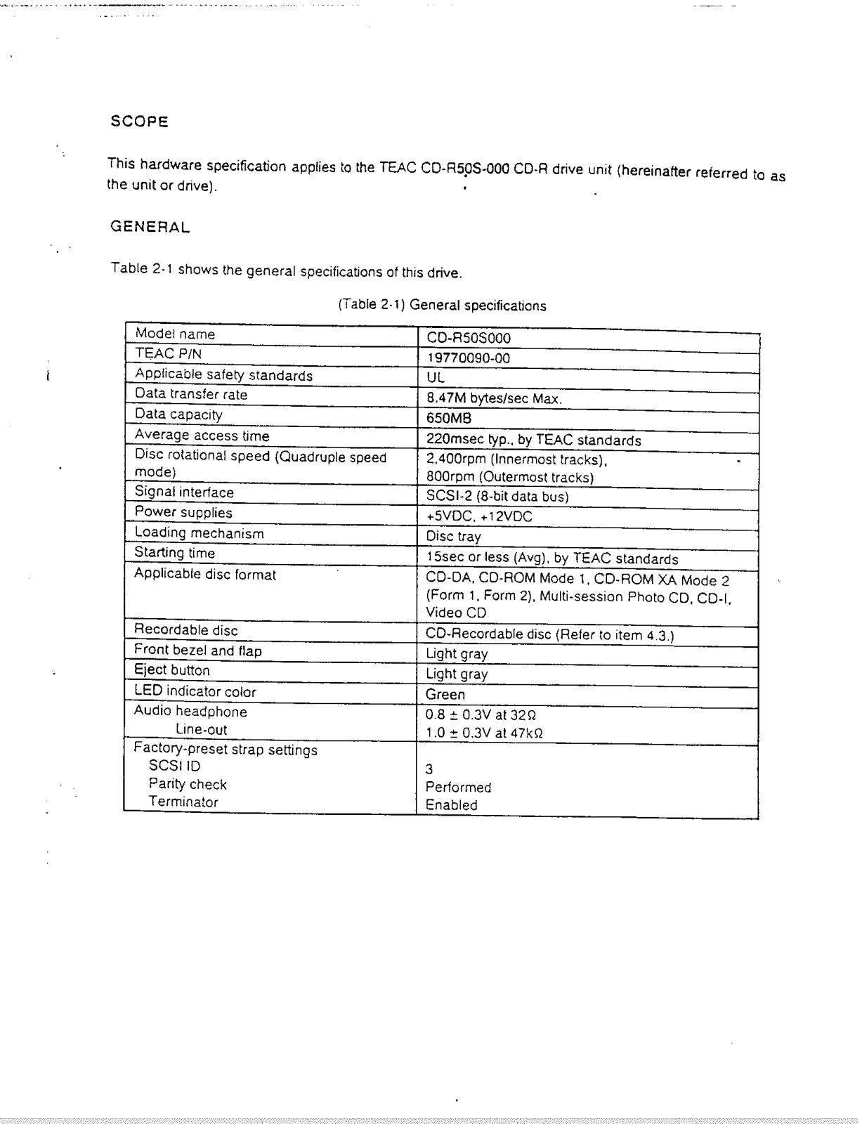 Teac CD-R0010A User Manual