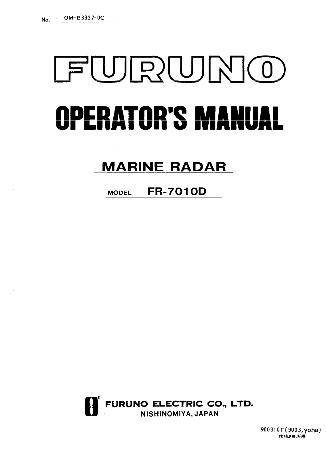 Furuno FR-7010D User Manual