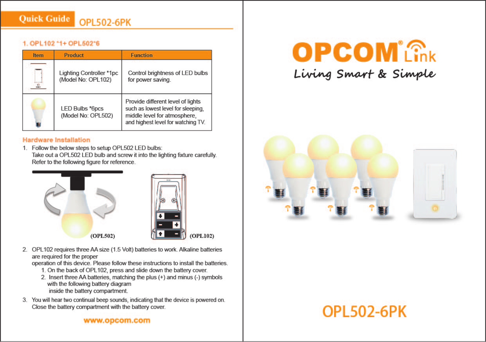 OPCOM O E OPL102 User Manual