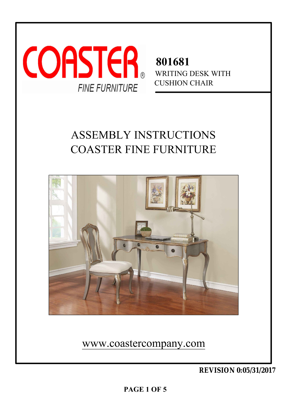 Coaster 801681 Assembly Guide