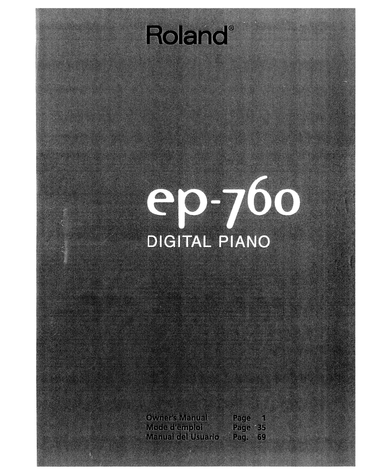 Roland Corporation EP-760 Owner's Manual