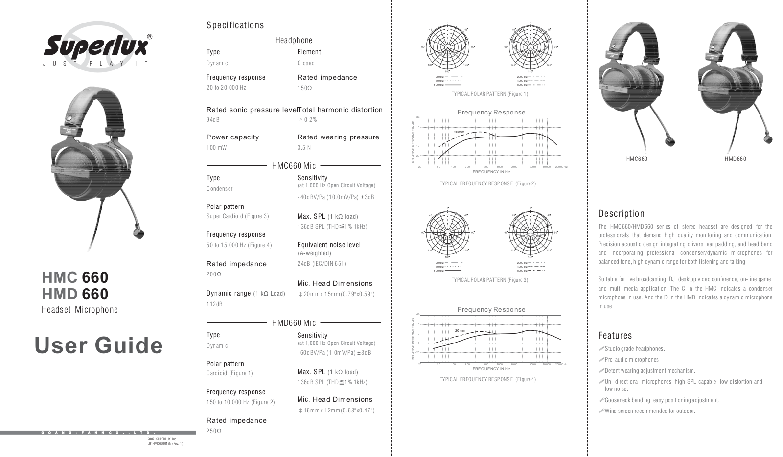 Superlux HMD660 User Manual