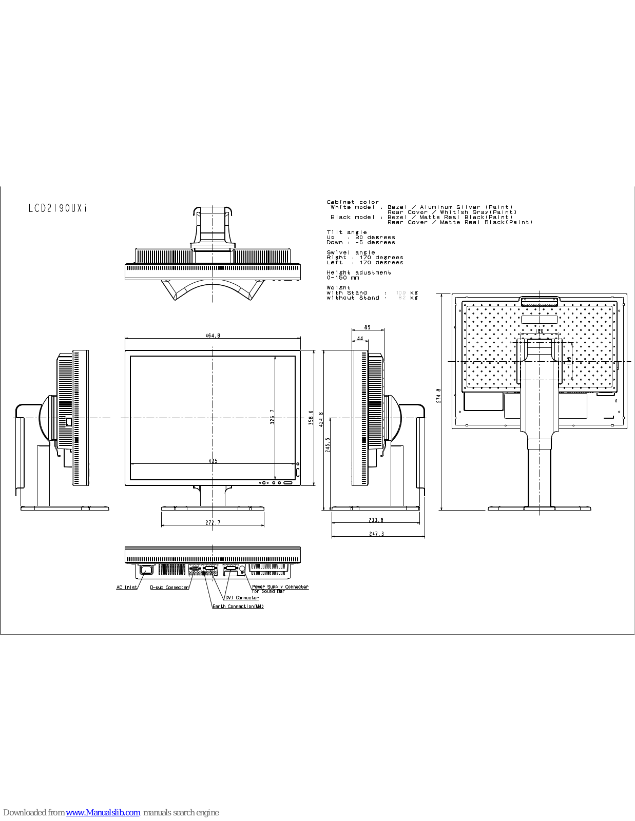 NEC MultiSync LCD2190UXi, LCD2190UXi-BK Specifications - ManualMachine.com