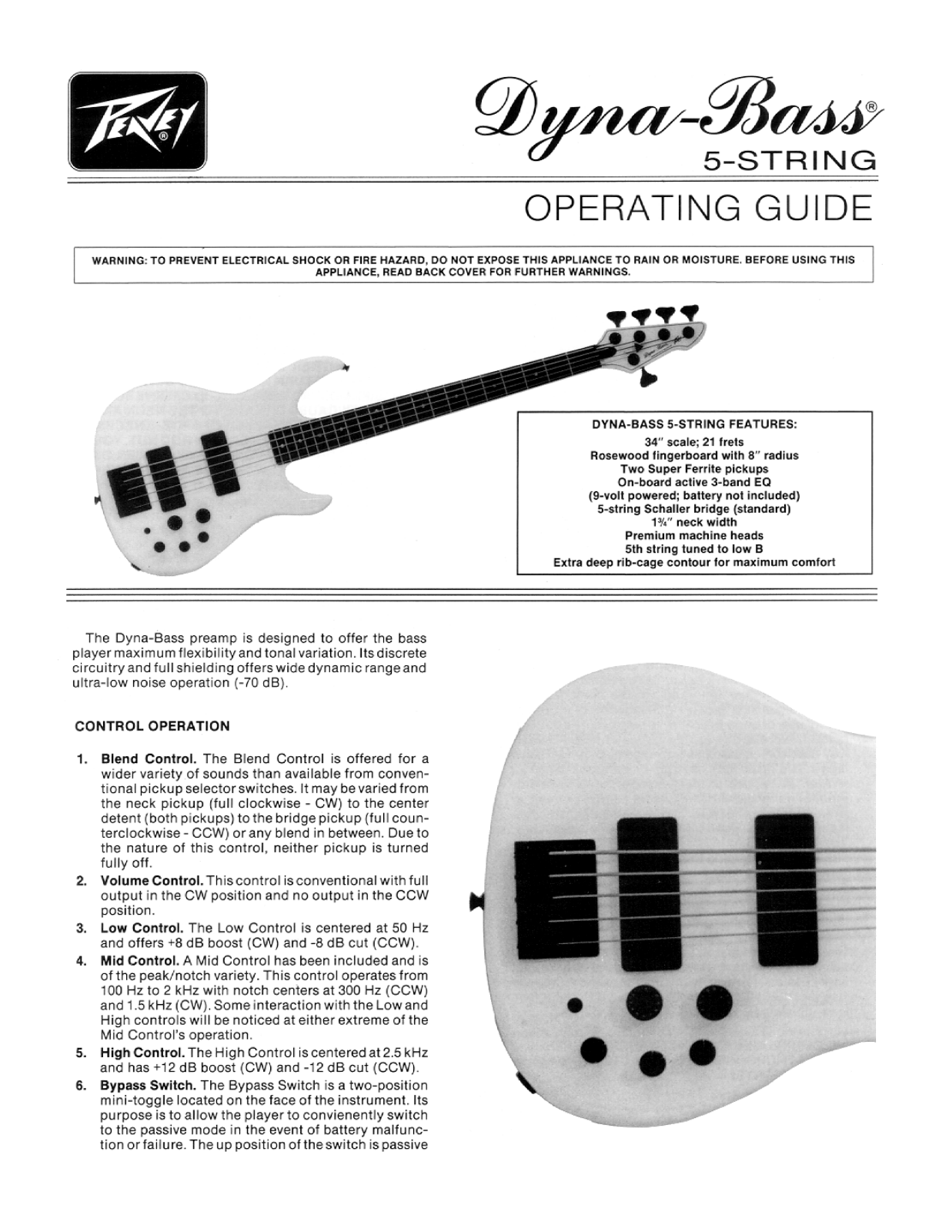 Peavey 5-String Dyna-Bass User Manual