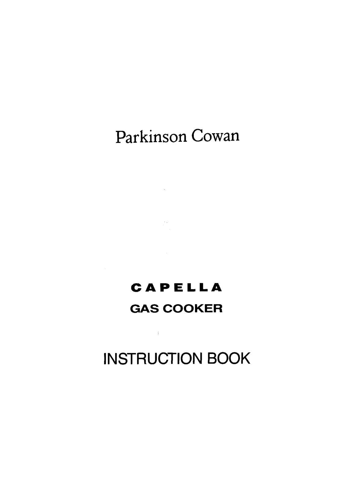 Parkinson Cowan Capella, 1154696 User Manual