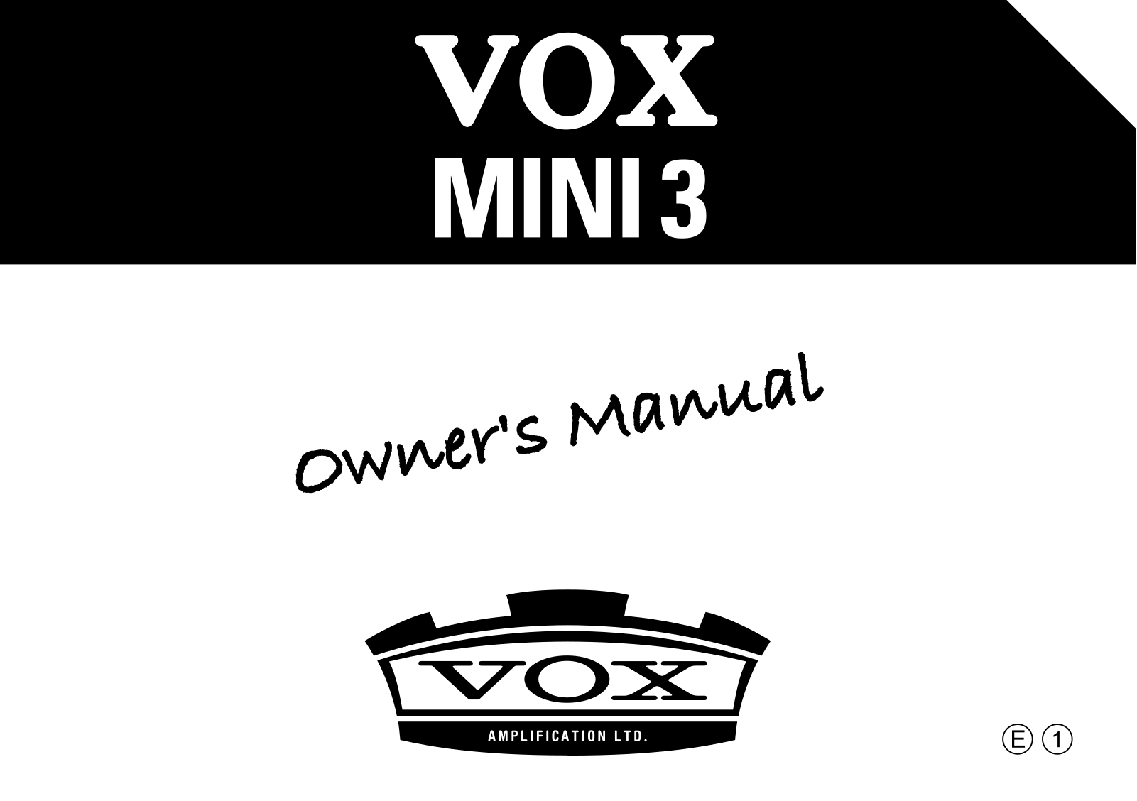 Vox Mini3 Owner`s Manual