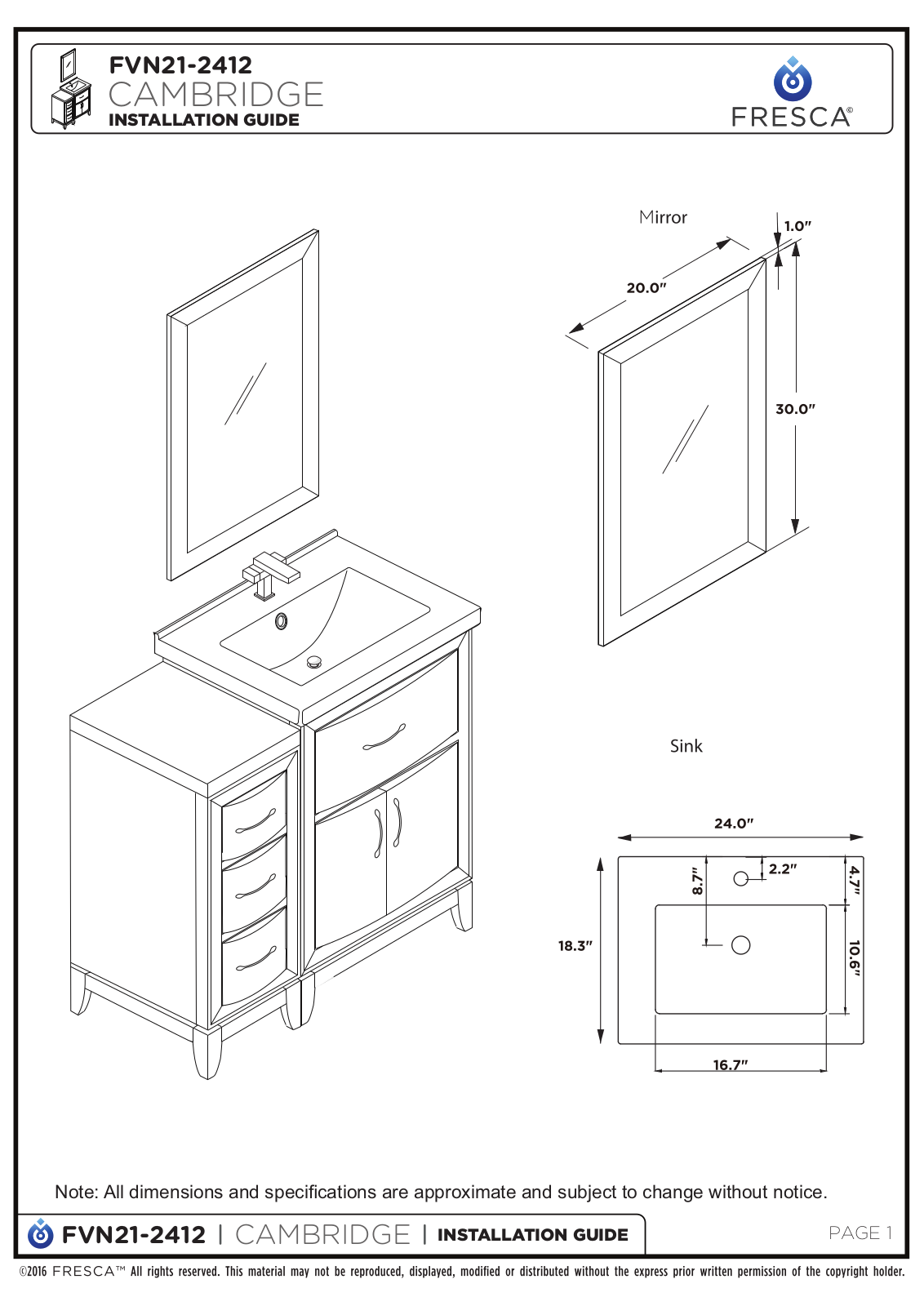 Fresca FBH1881 Installation & Assembly - ManualMachine.com