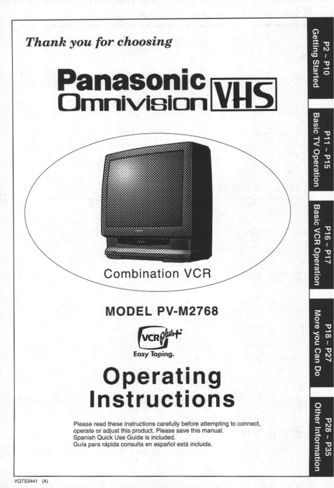 Panasonic PV-M2768 User Manual