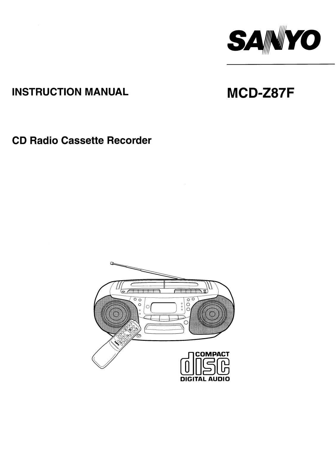 Sanyo MCD-Z87F Instruction Manual