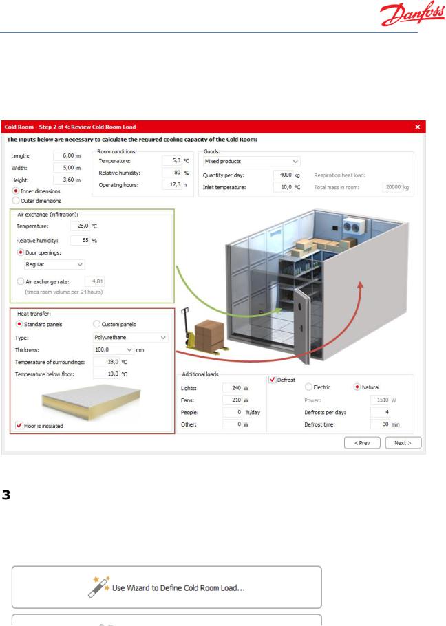 Danfoss Cold Room Calculation and Component Selection in Coolselector 2 User guide