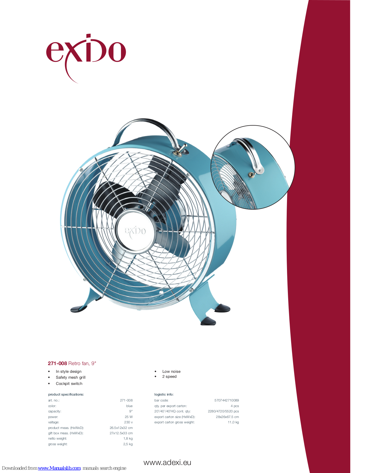 Exido 271-008 Specifications - ManualMachine.com