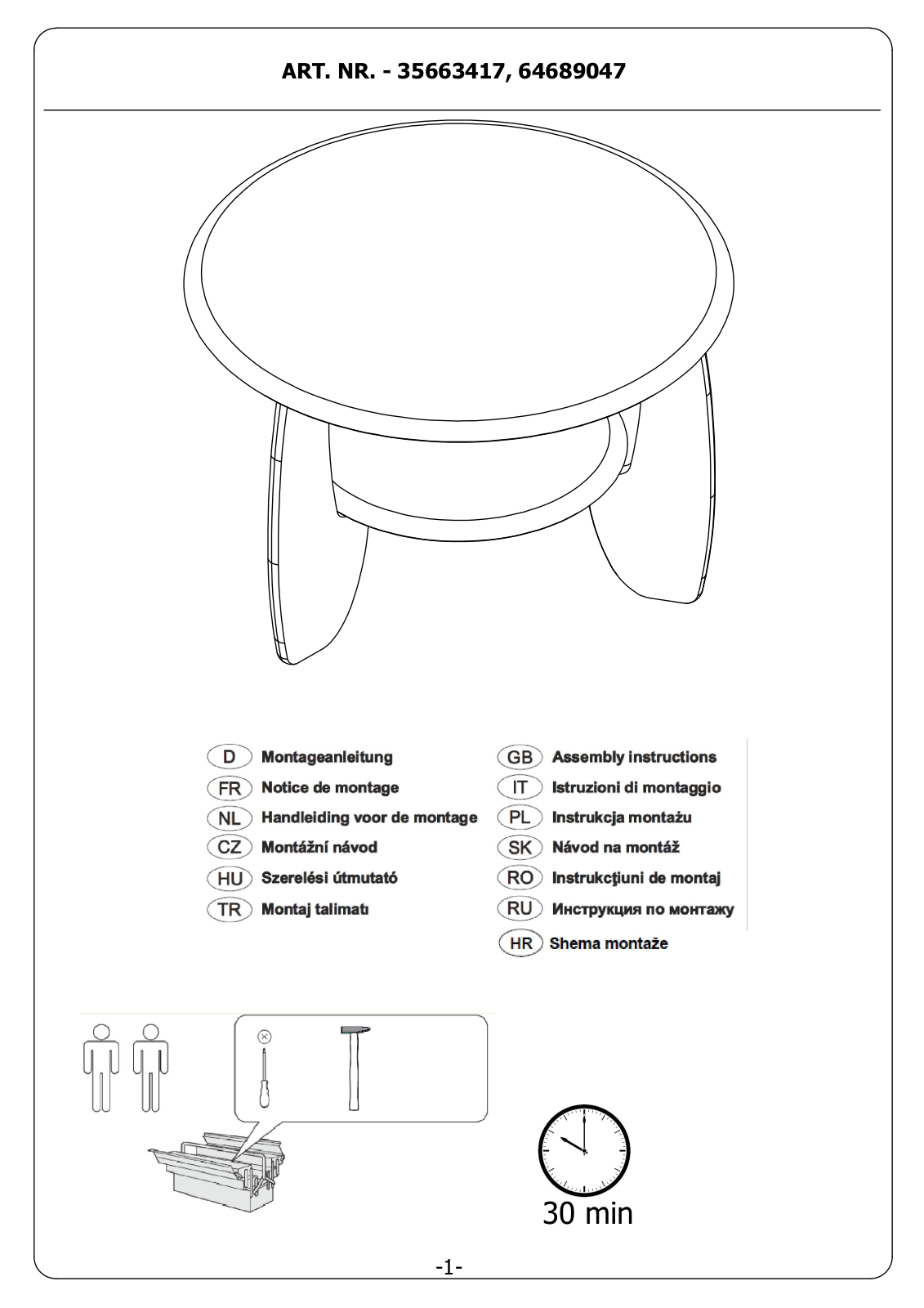 Home affaire Lenny Assembly instructions