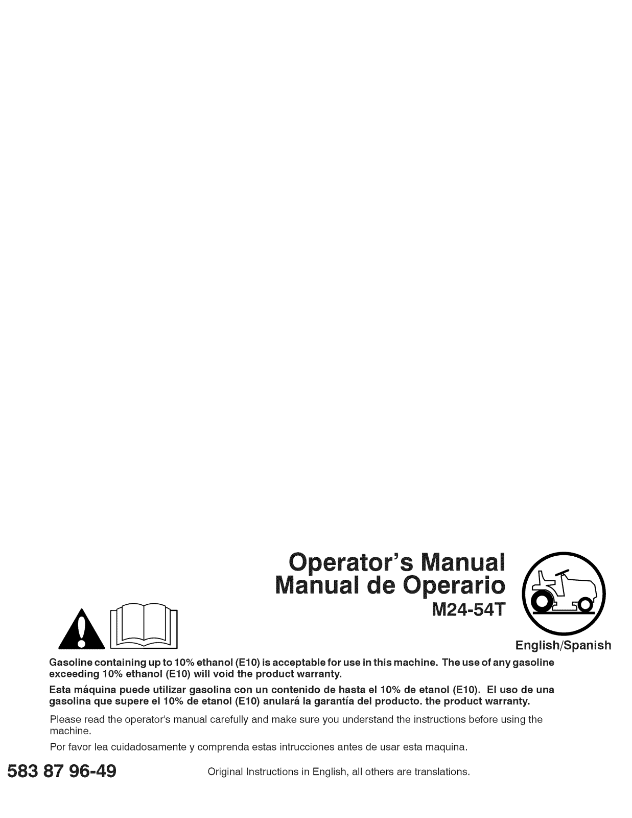 Husqvarna M24-54T, 290840 Owner’s Manual - ManualMachine.com