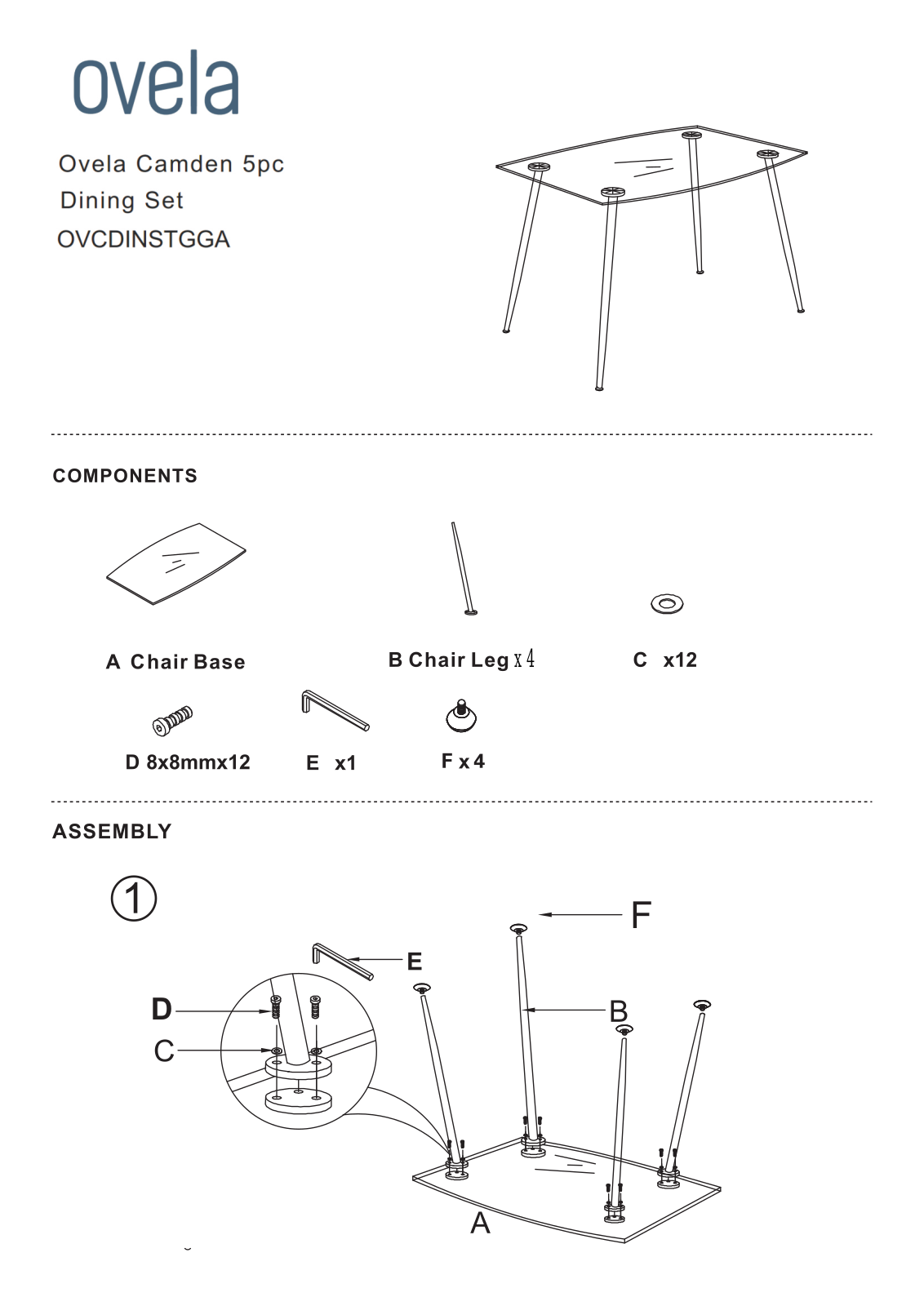 Ovela OVCDINSTGGA User guide - ManualMachine.com