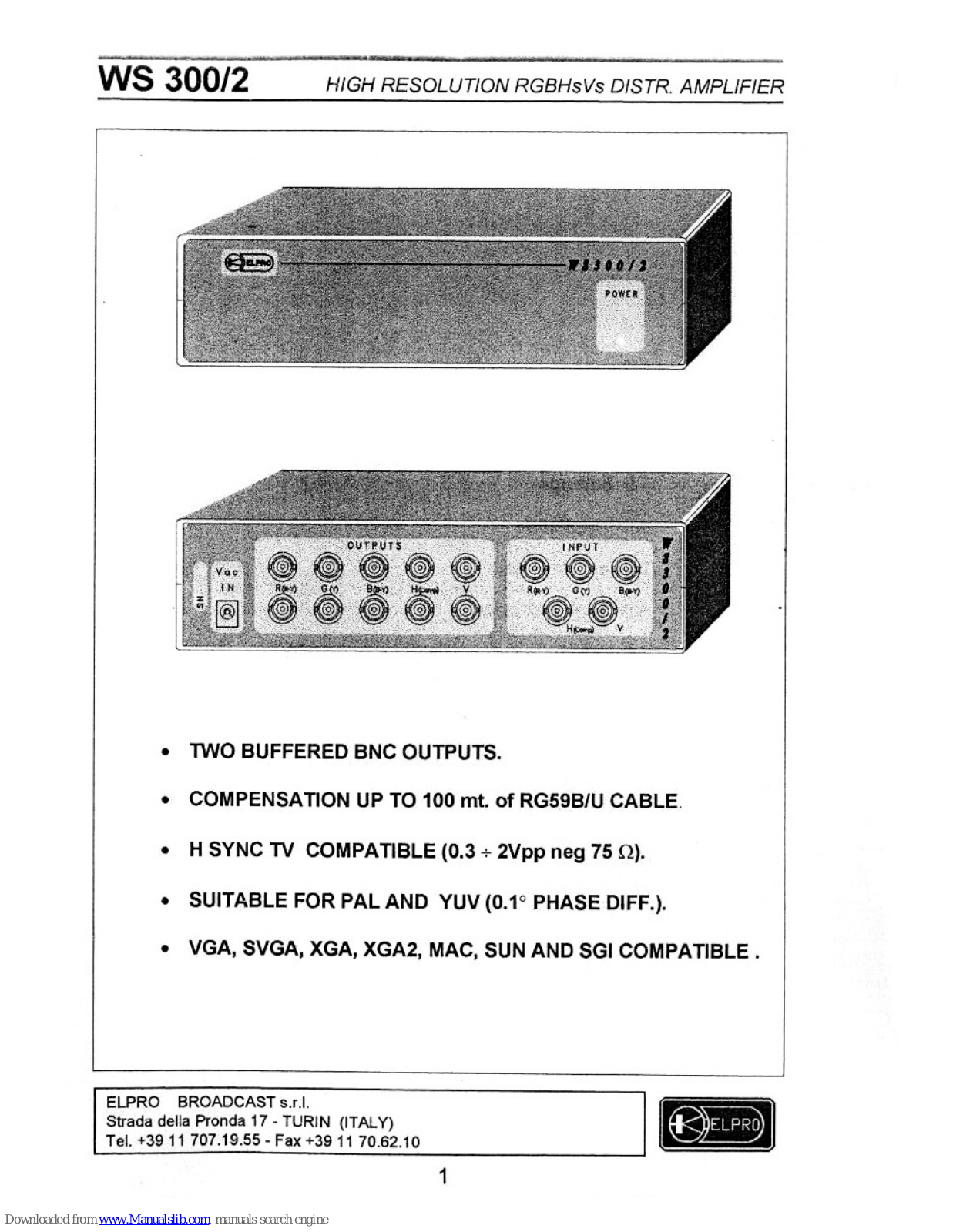 ELPRO WS 300/2 Instruction Manual