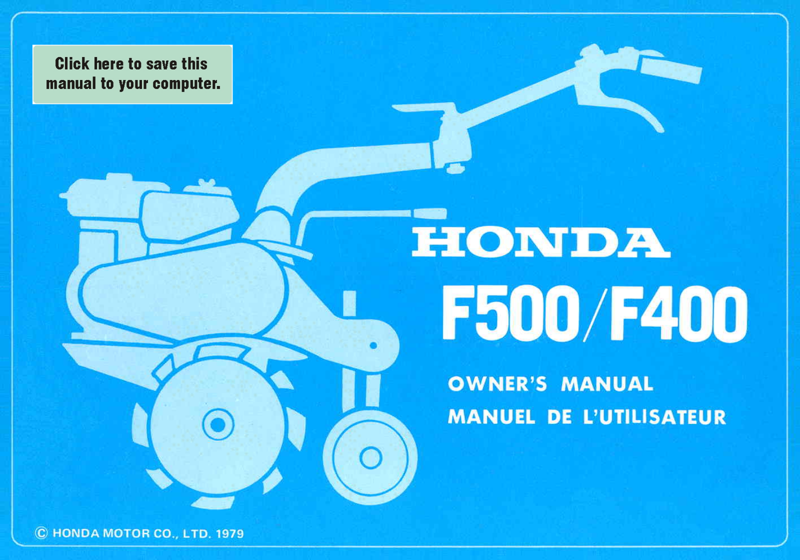 Honda F500 Owner's Manual