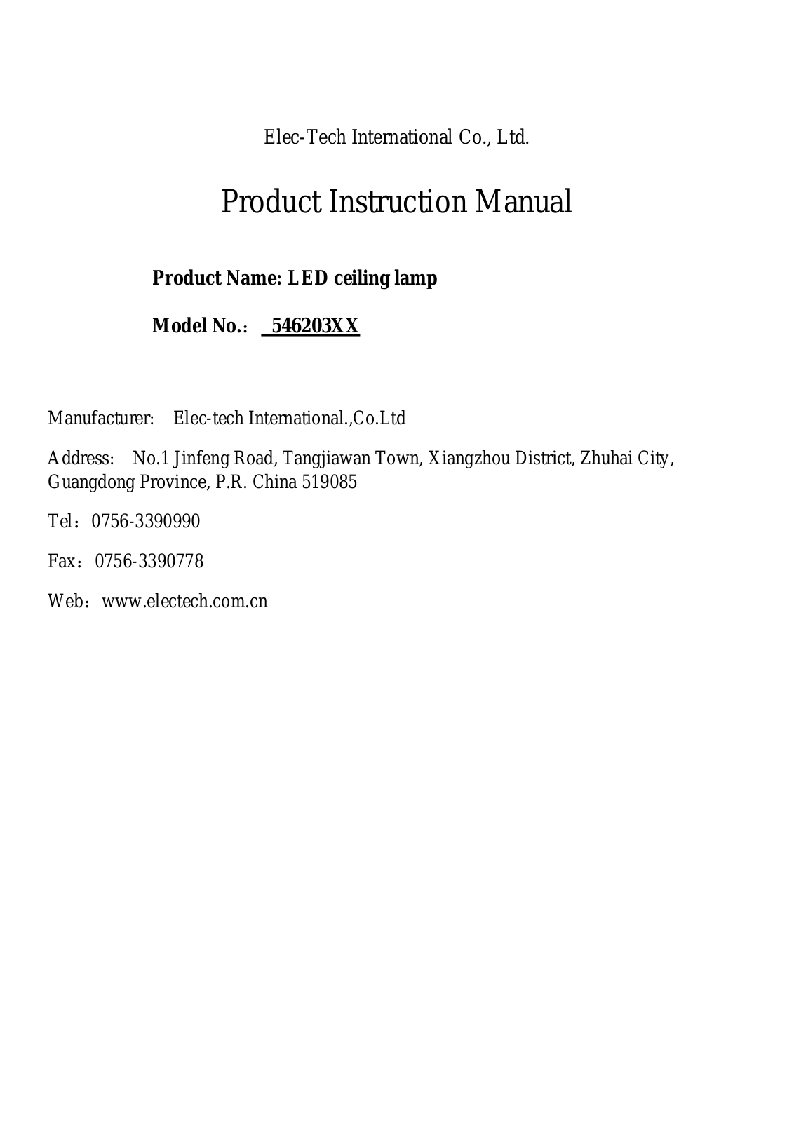 ETI Solid State Lighting 5462032017 User Manual