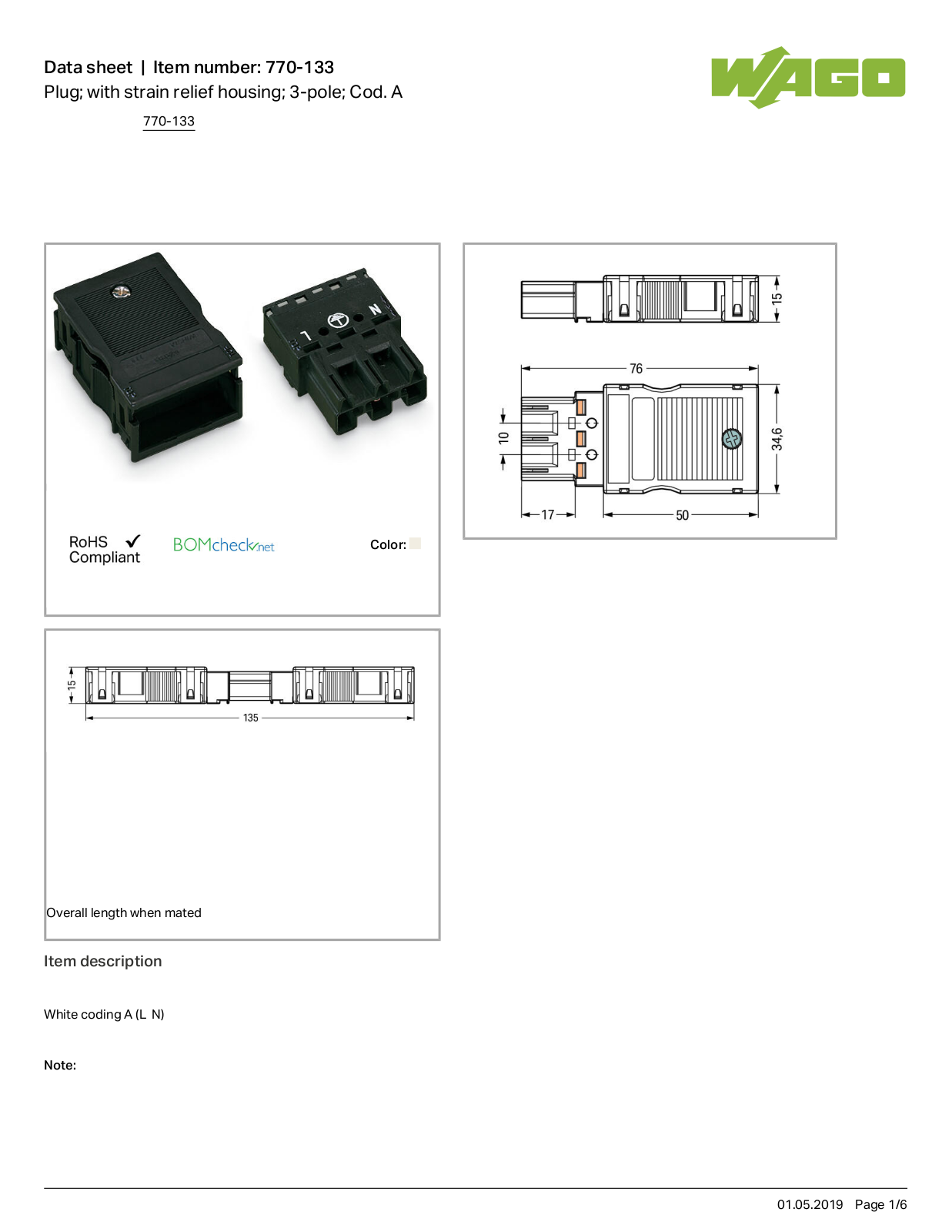 Wago 770-133 Data Sheet