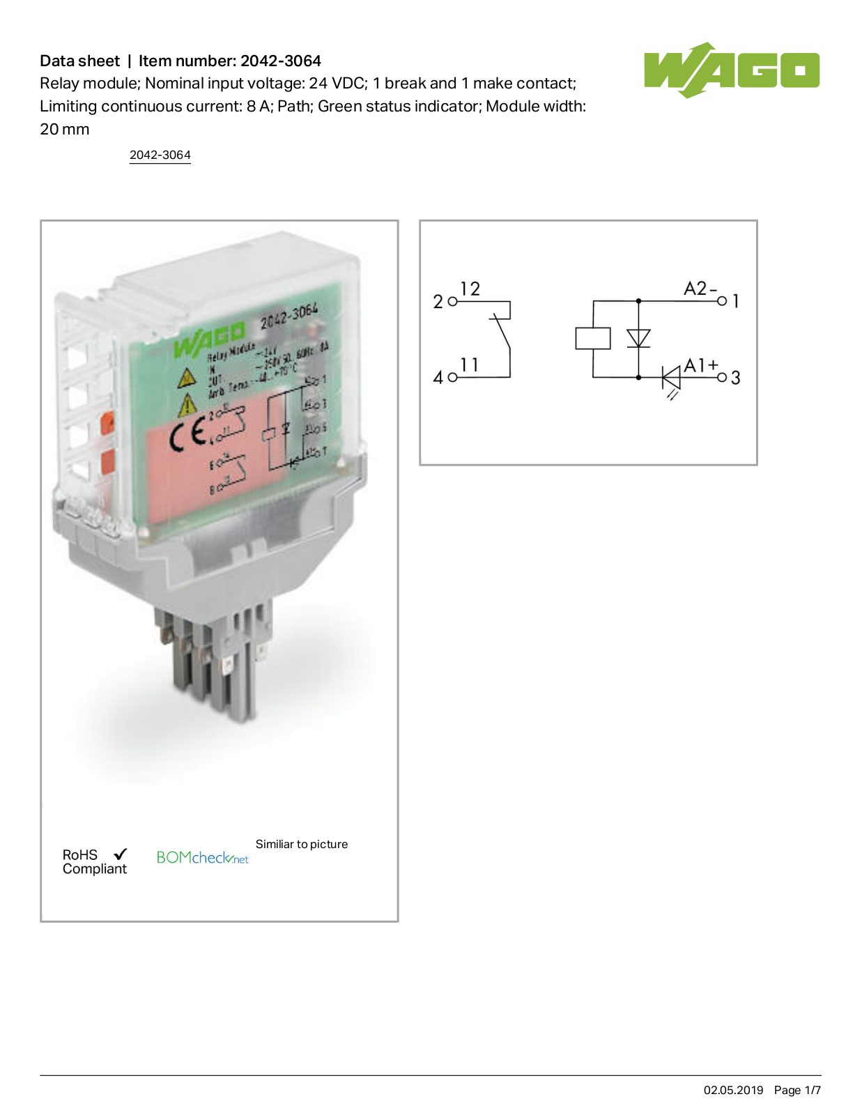 Wago 2042-3064 Data Sheet