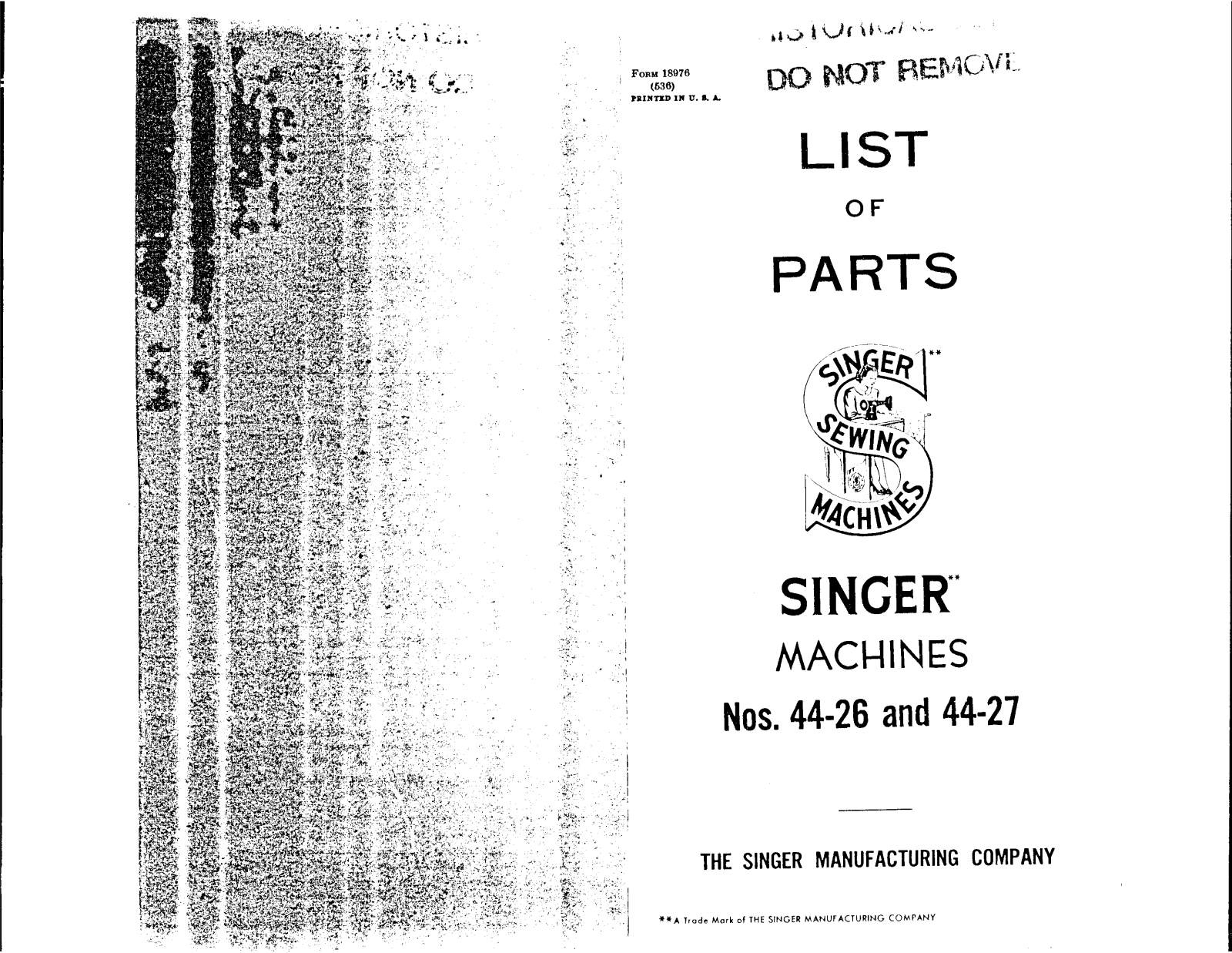 Singer 44-27, 44-26 User Manual