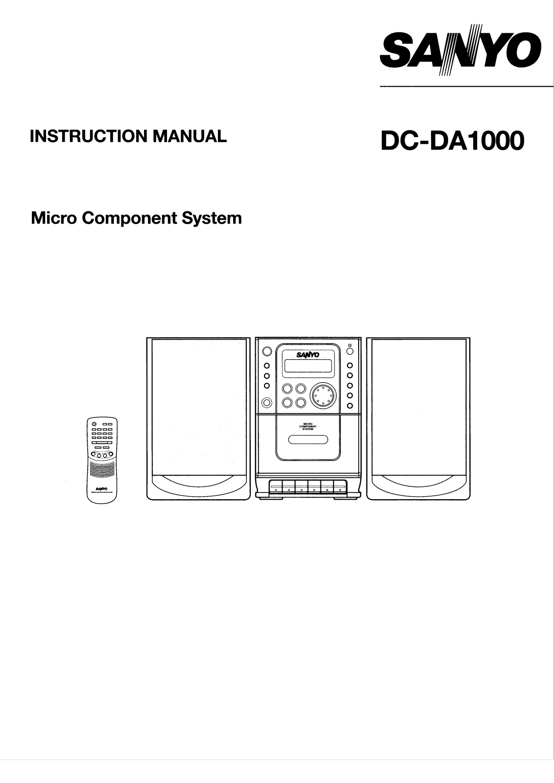 Sanyo DC-DA1000 Instruction Manual