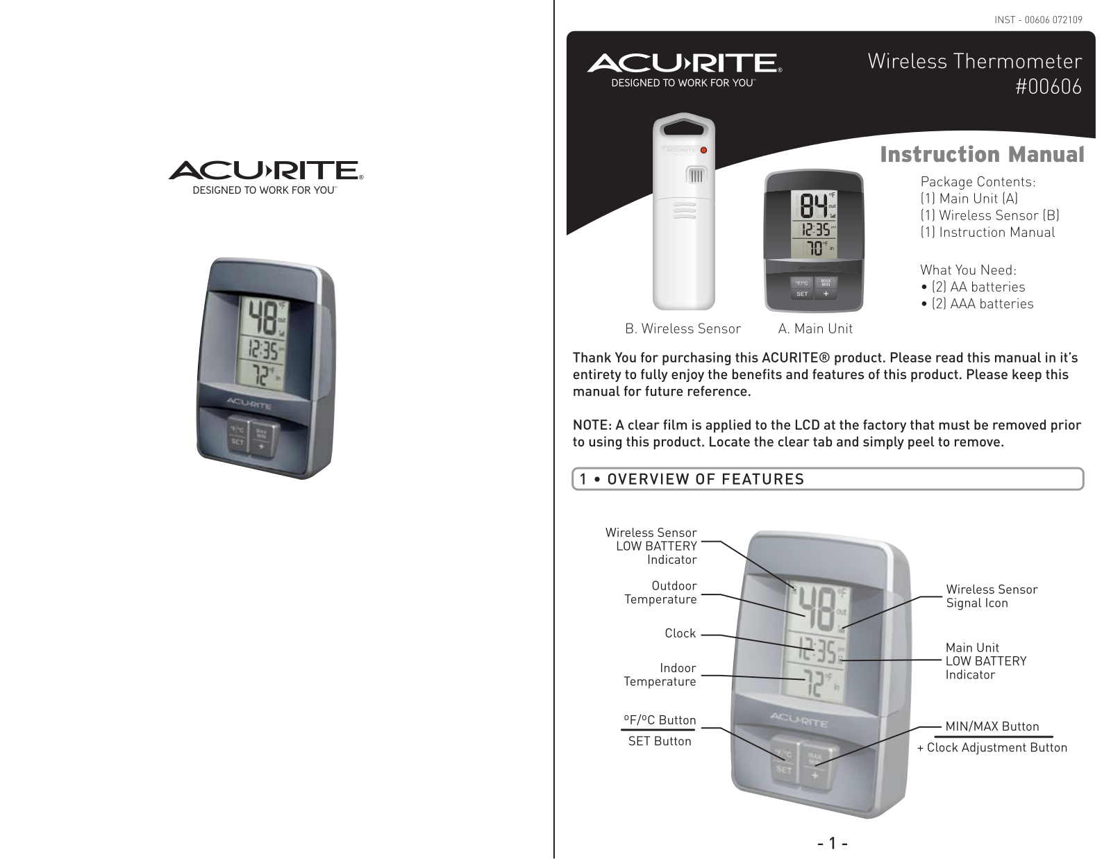 Acu-Rite 606 User Manual