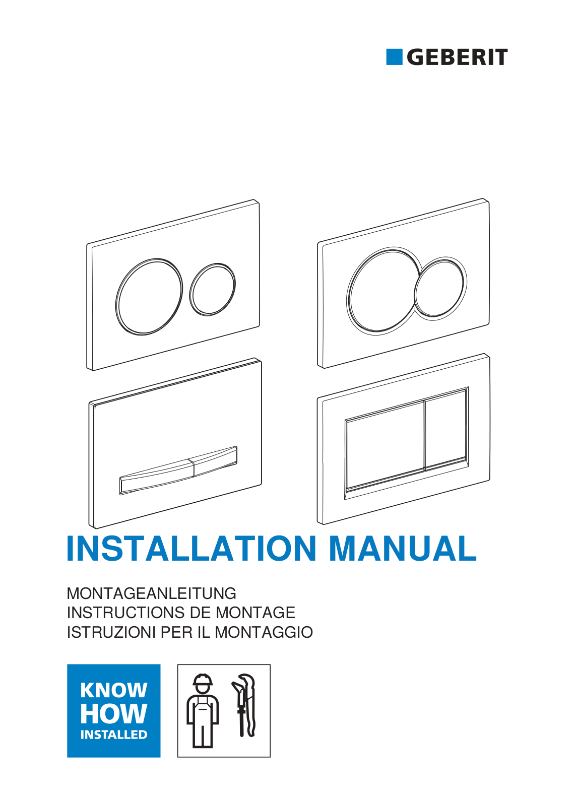 Geberit 115.883.KM.1, 115.882.KM.1, 115.883.KN.1, 115.883.JQ.1, 115.882.01.1 INSTALLATION MANUAL