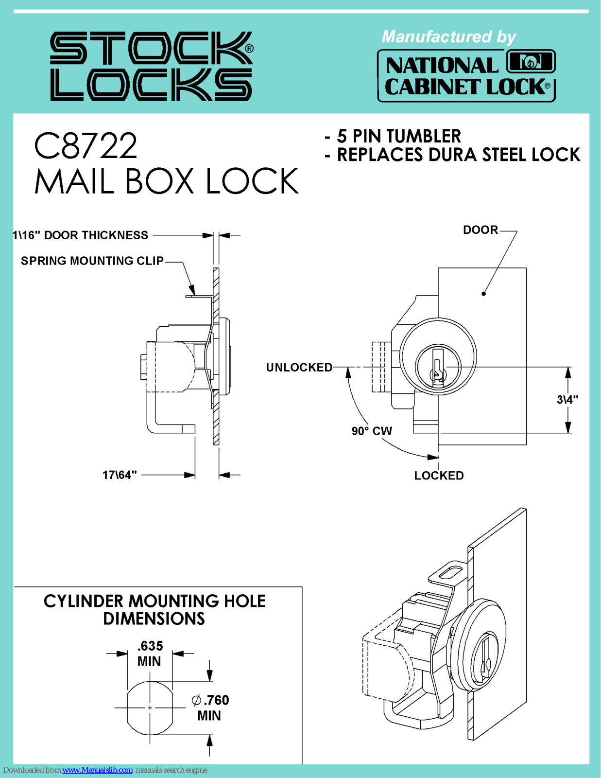 Stock Loks C8722 Instruction Sheet - ManualMachine.com