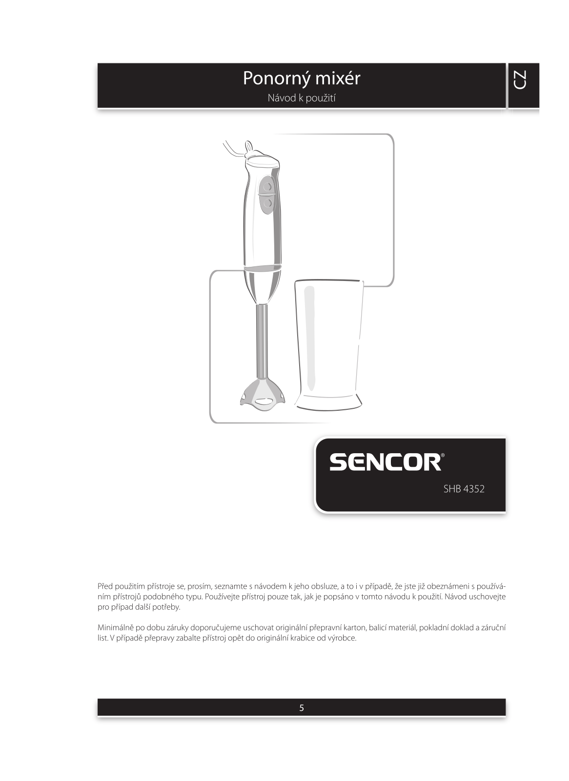 Sencor SHB 4352 User Manual