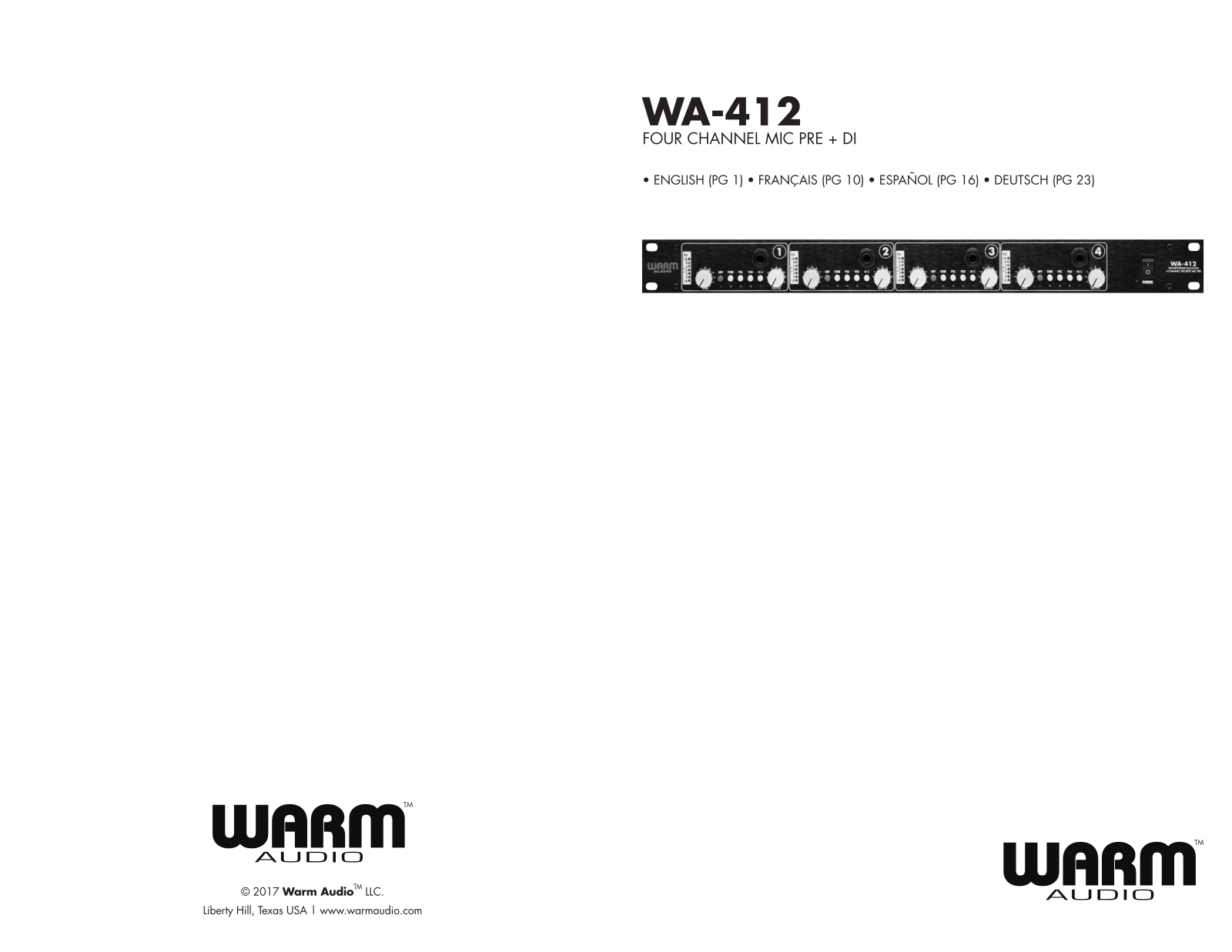 Warm Audio WA-412 User manual