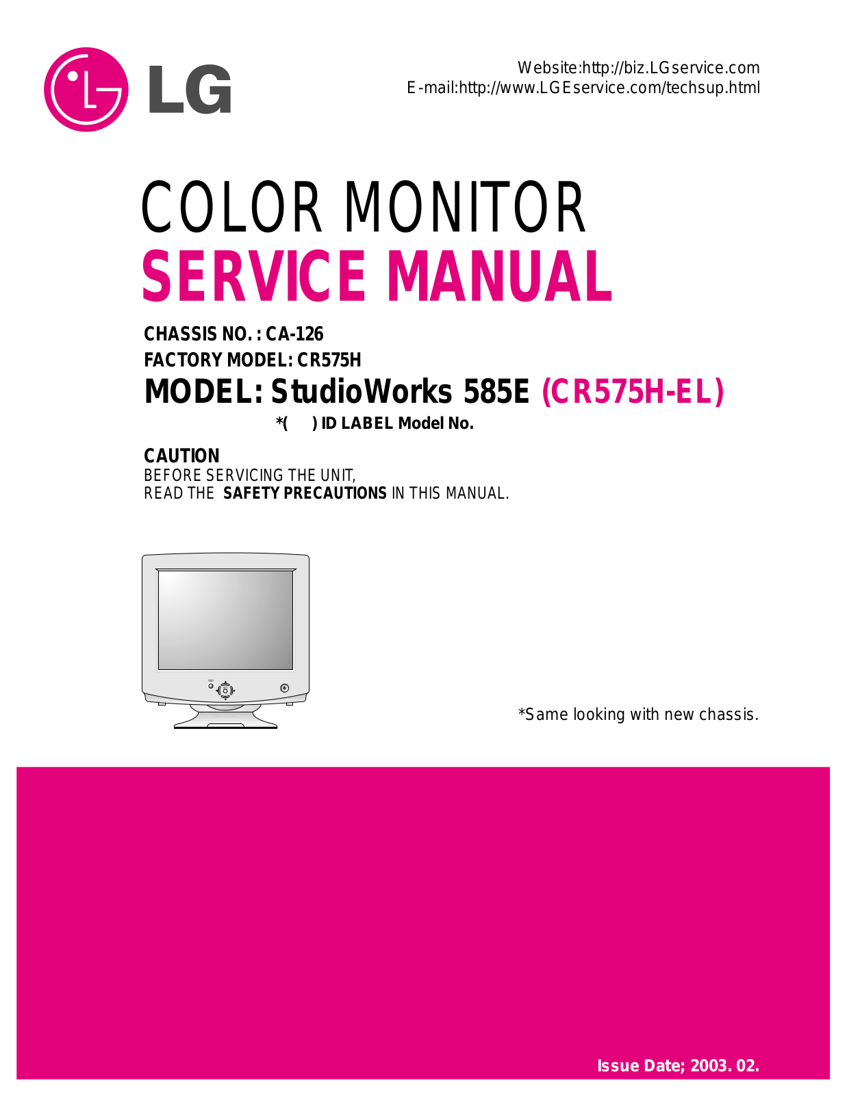 LG 575E, CB575H Service Manual