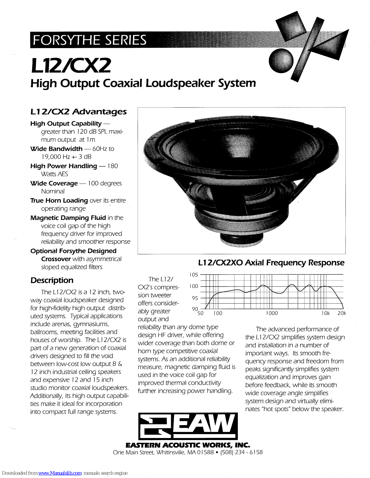 EAW L12/CX2, L12/CX2XO Specifications