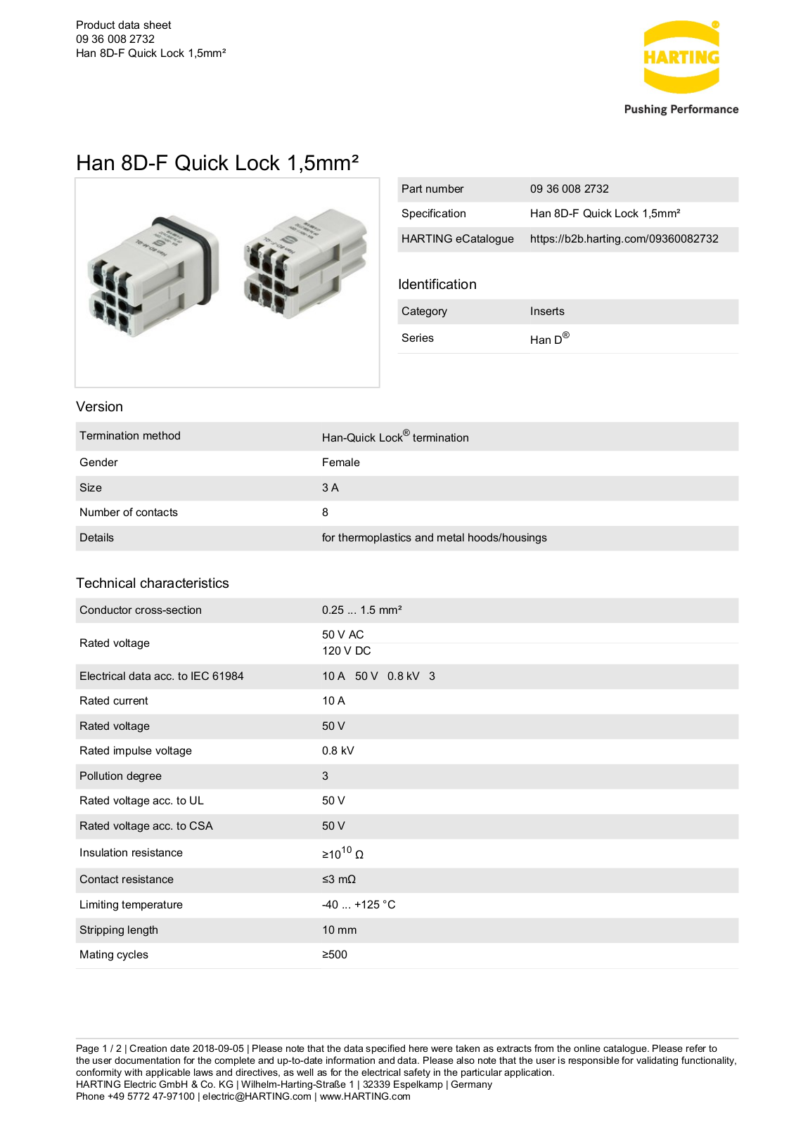 HARTING 09360082732 Datasheet - ManualMachine.com
