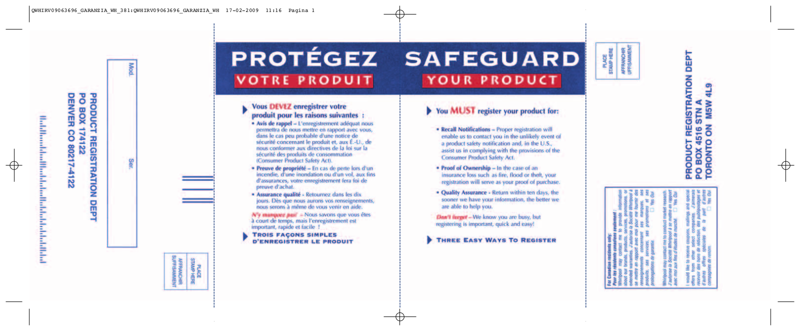 Whirlpool IBS324PVW PROGRAM CHART