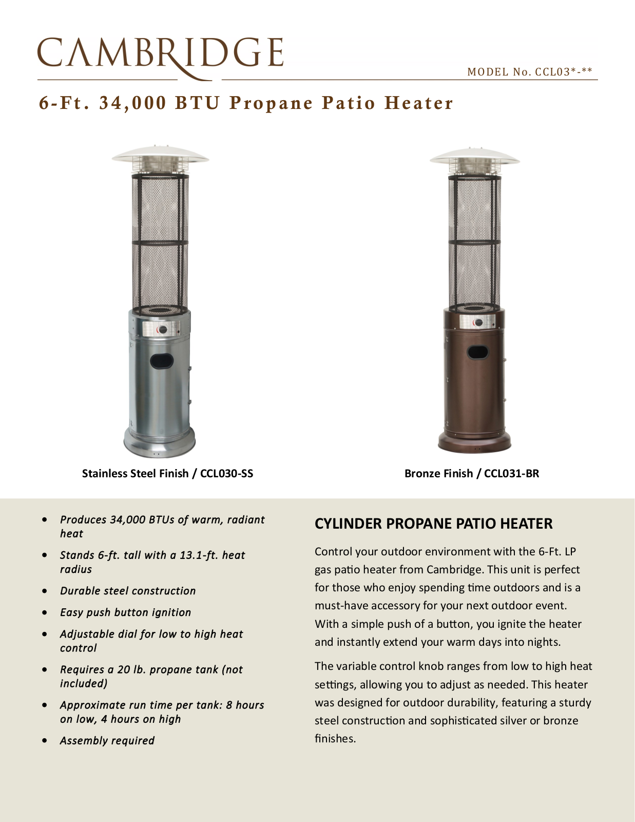 Cambridge CBBR1648 Specifications - ManualMachine.com