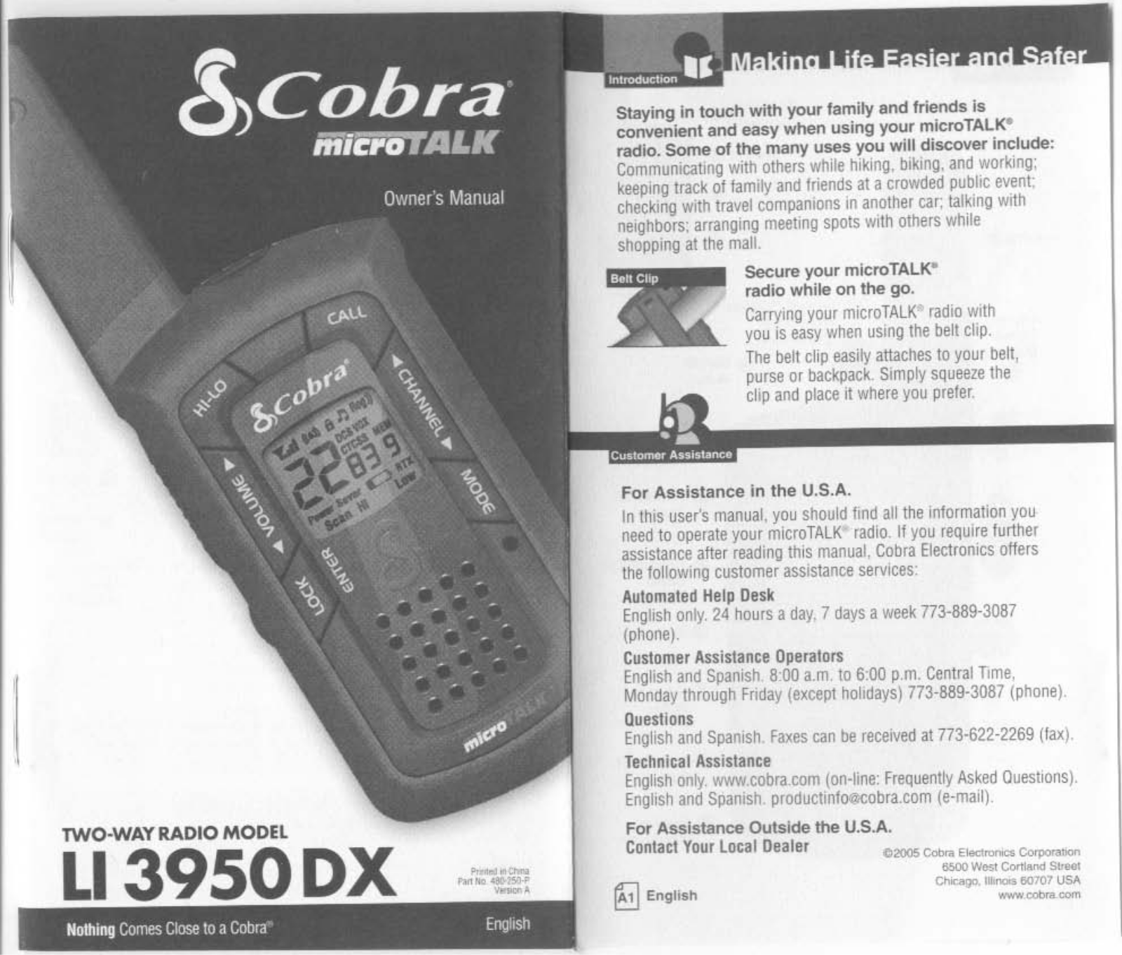 Cobra Electronics LI3900 Users manual