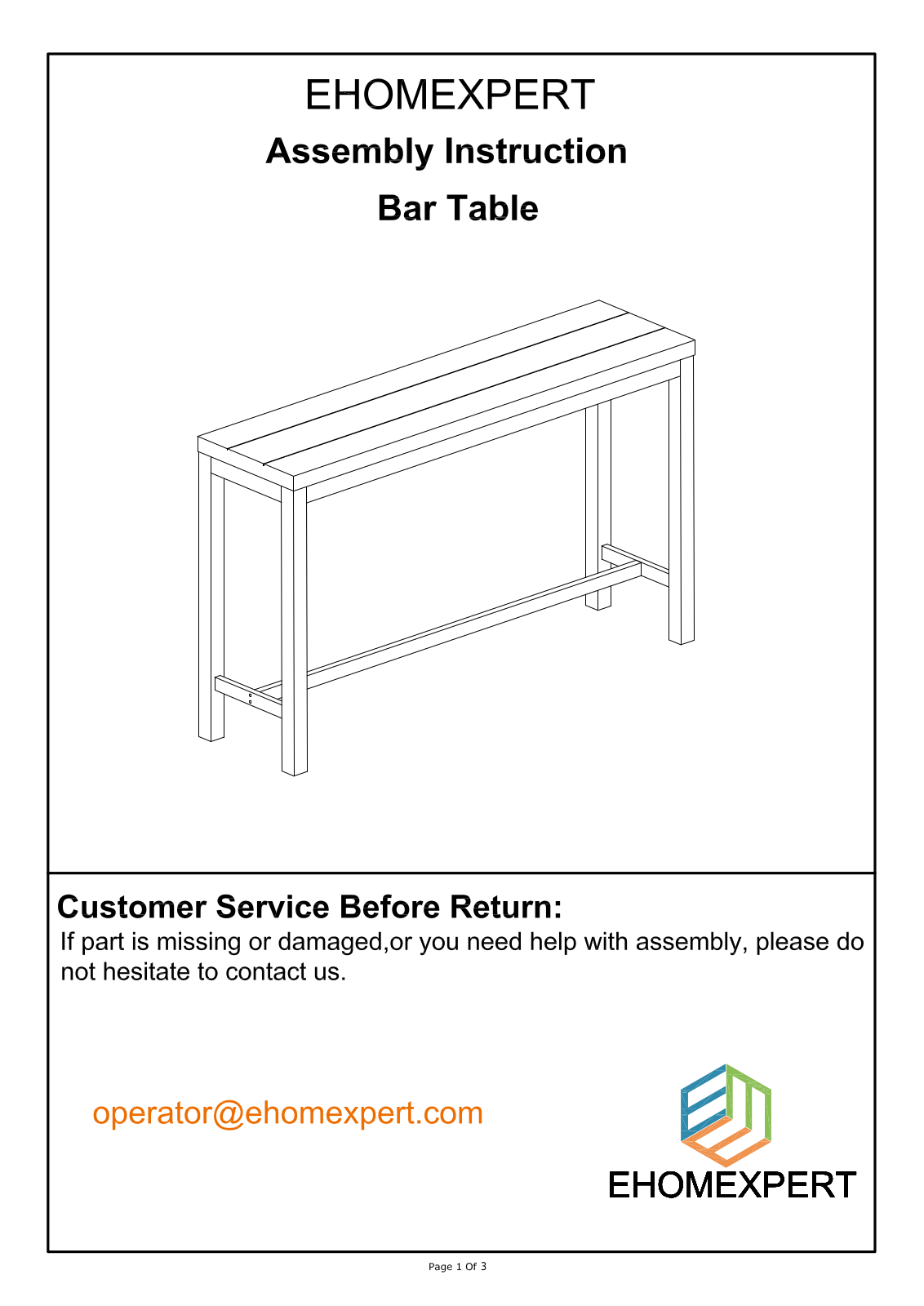 Aoche ACHE1894 Installation & Assembly (Table) - ManualMachine.com