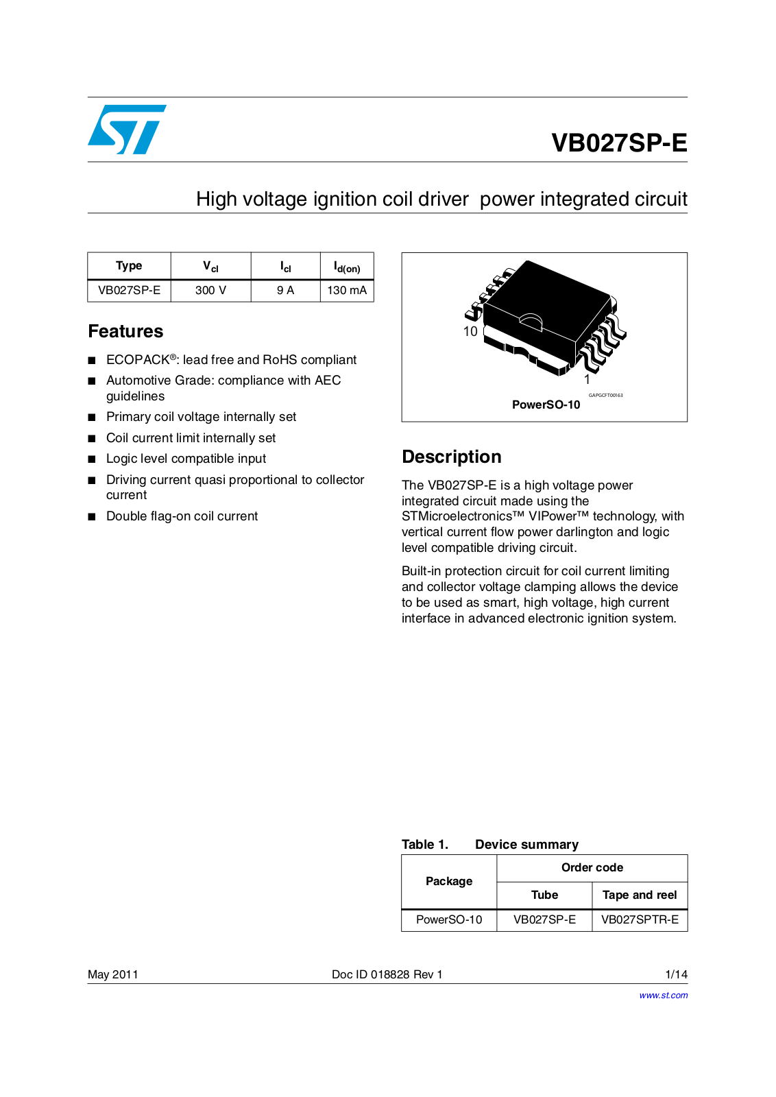 ST VB027SP-E User Manual