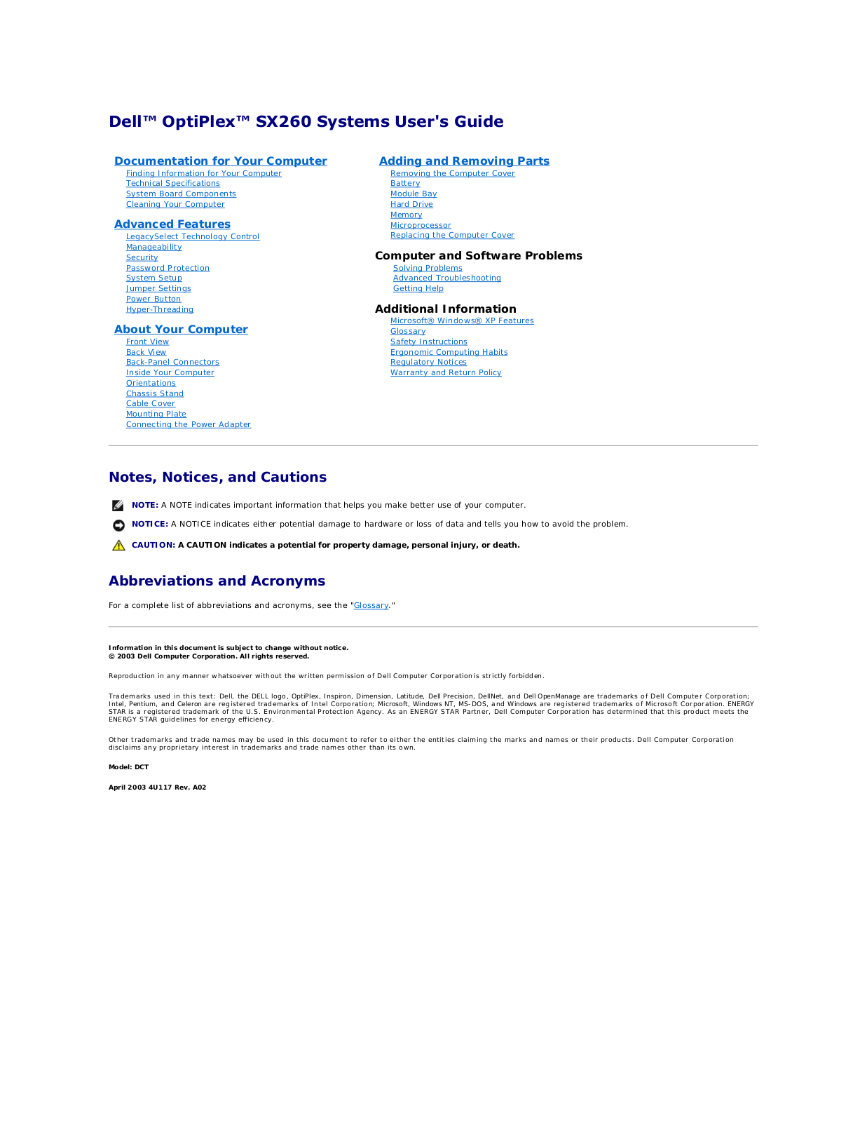 Dell SX260 User Manual