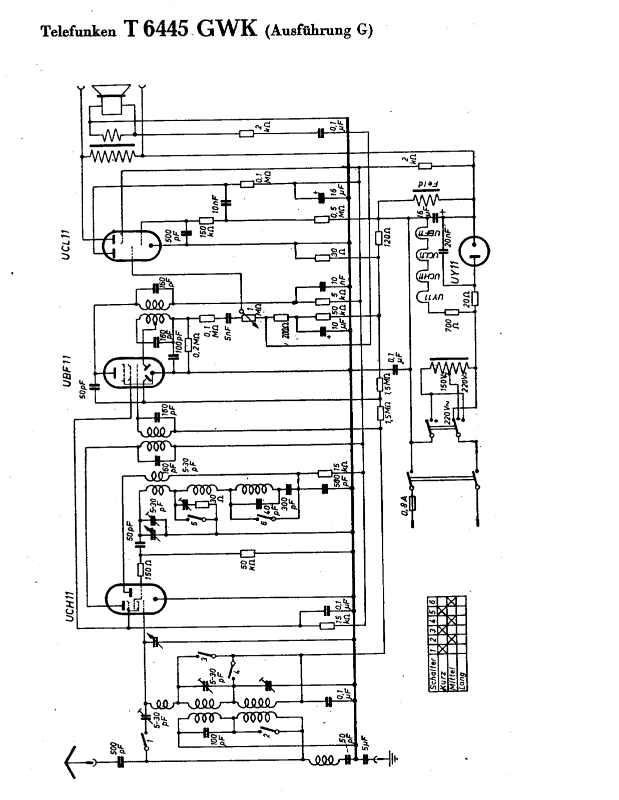 Telefunken 6445-GWK Schematic