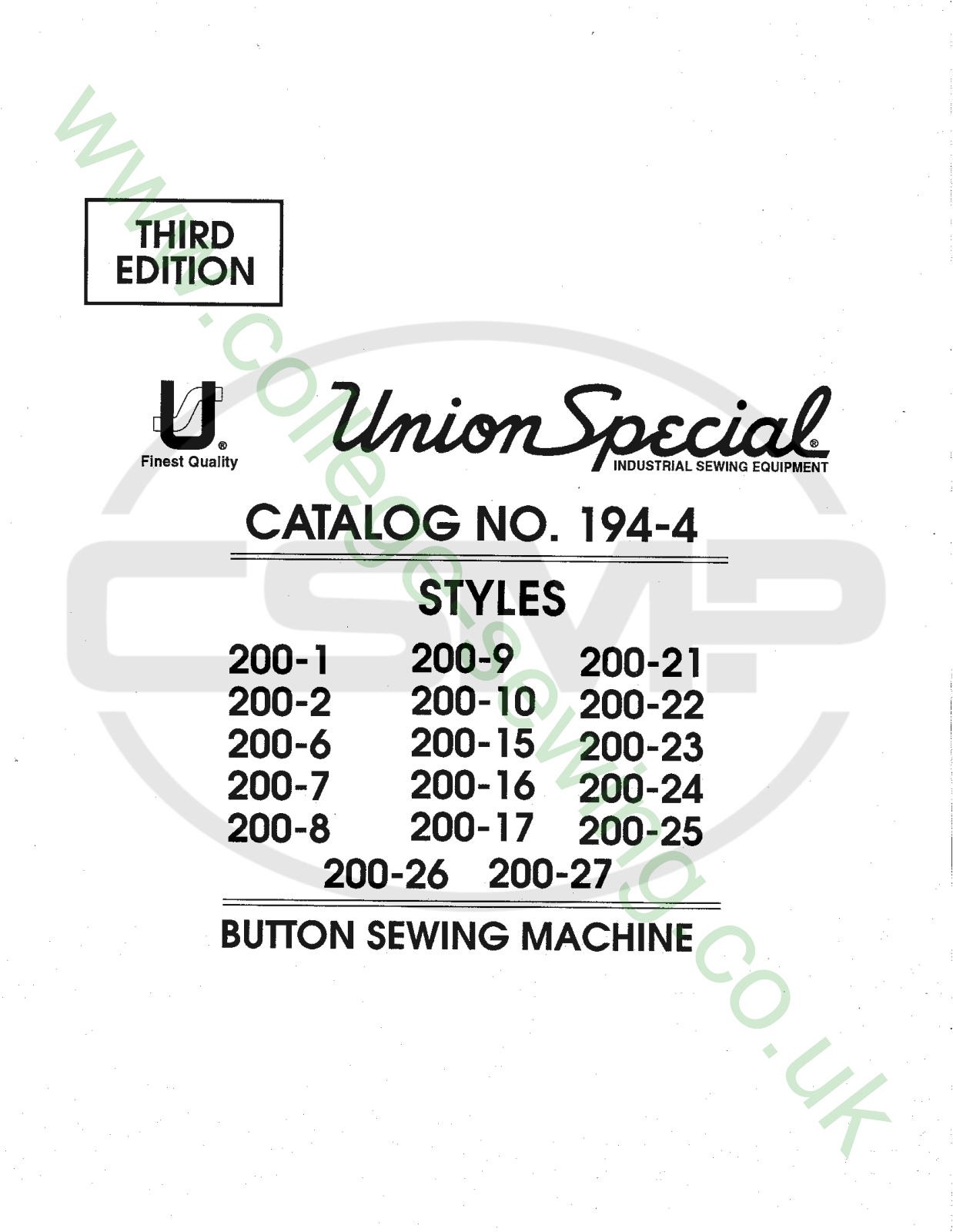 Union Special 194-4 Parts Book