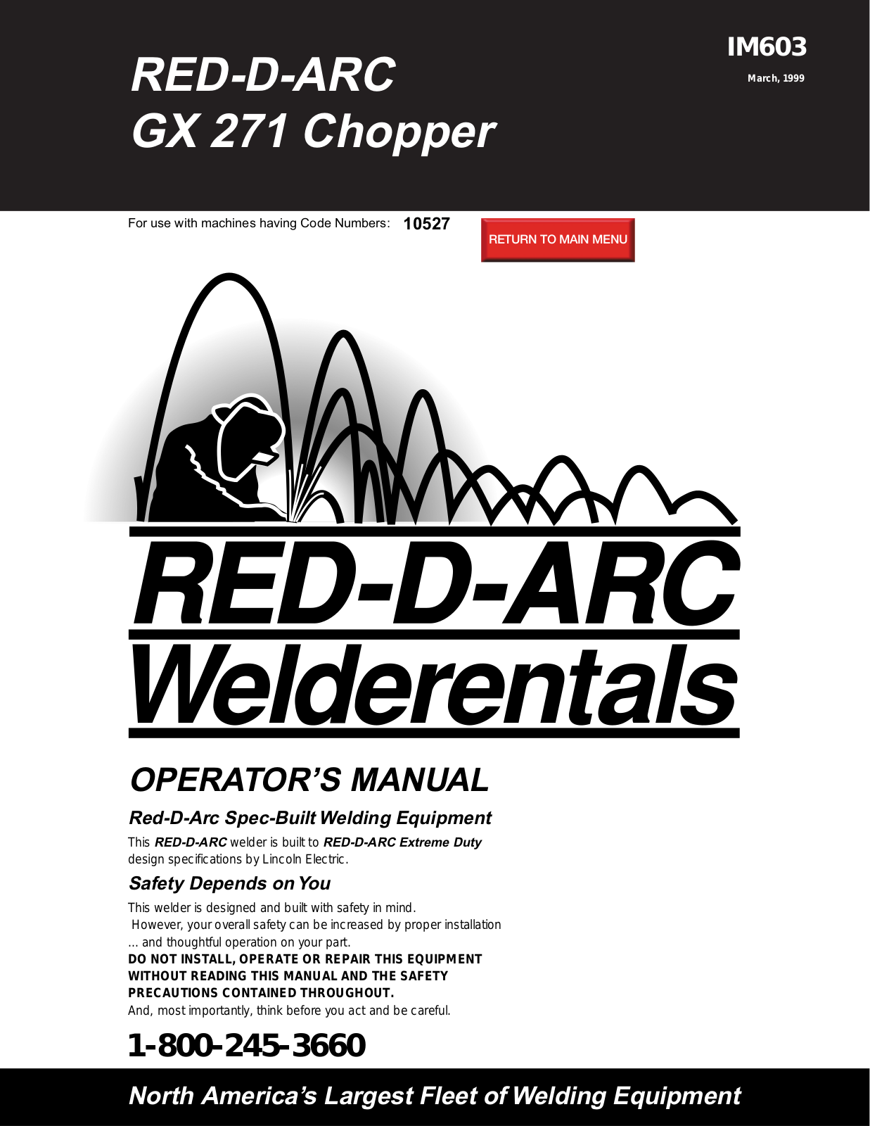 Lincoln Electric GX 271 User Manual