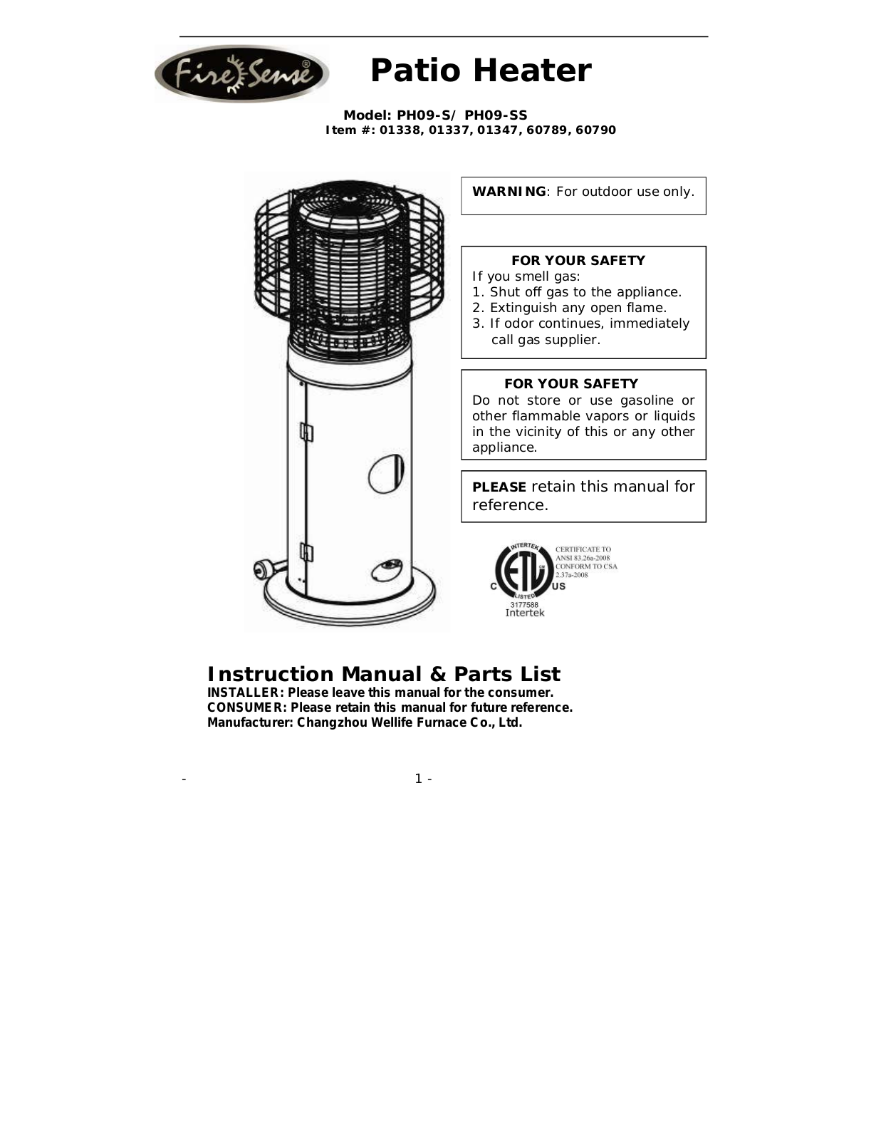 Well Traveled Living 60790 User Manual