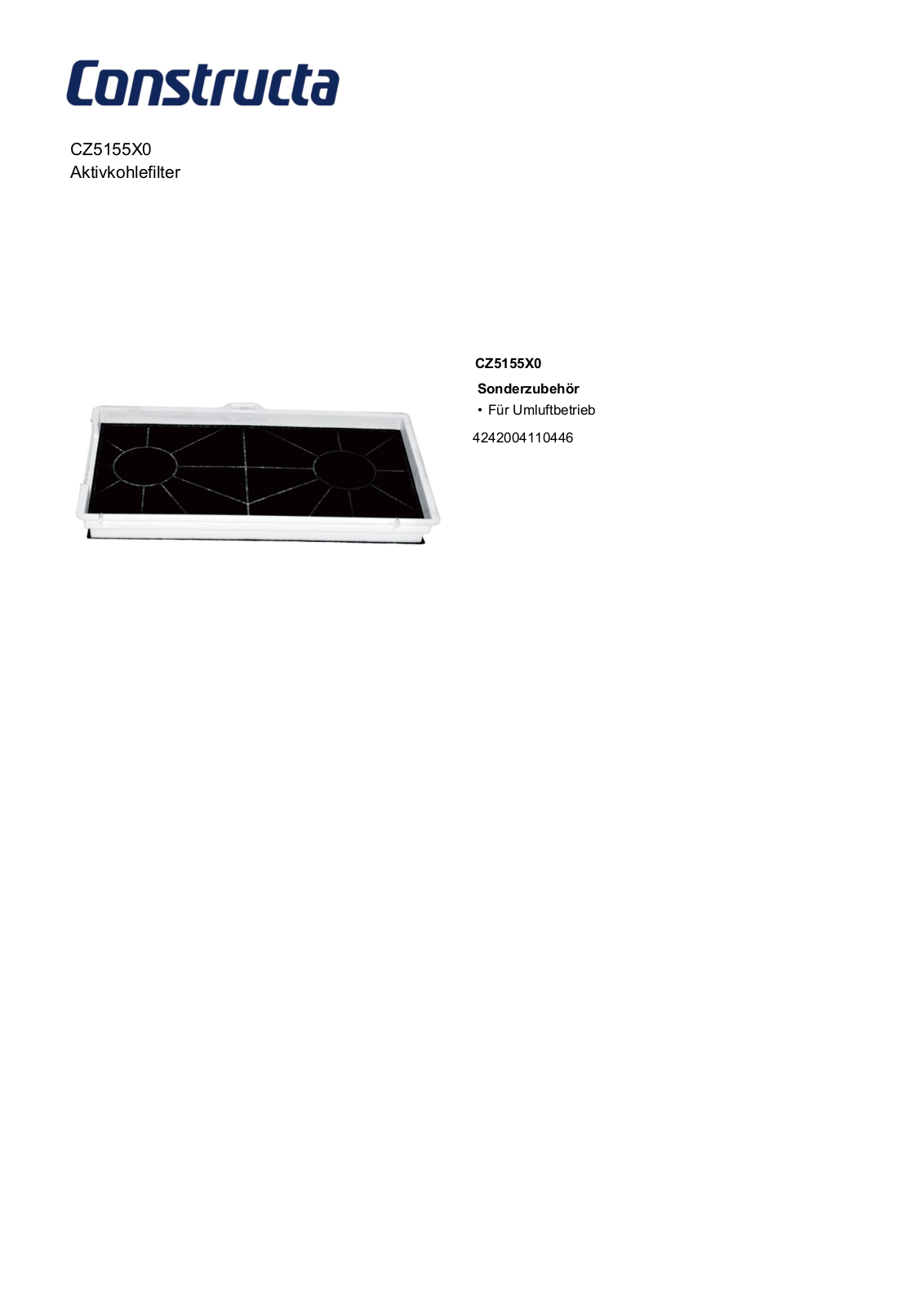 Constructa CZ5155X0 User Manual