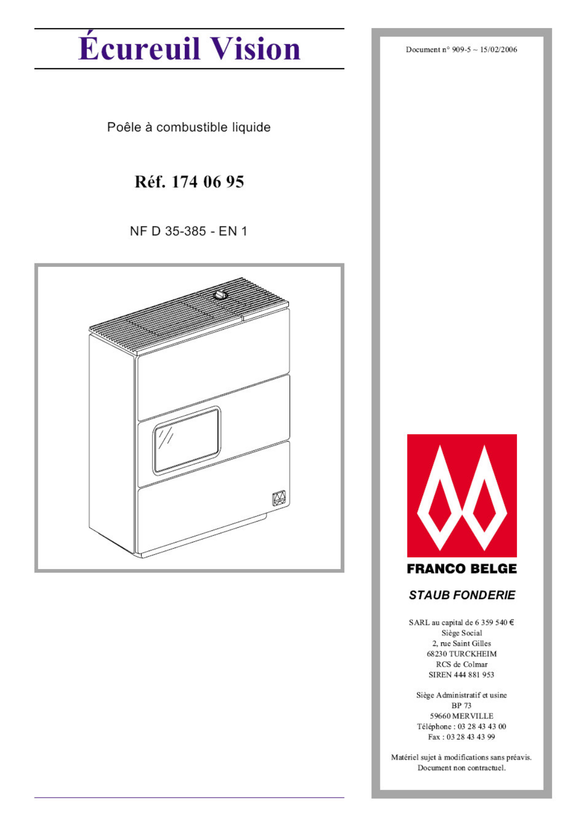 STAUB ECUREUIL VISION 174 06 95 User Manual