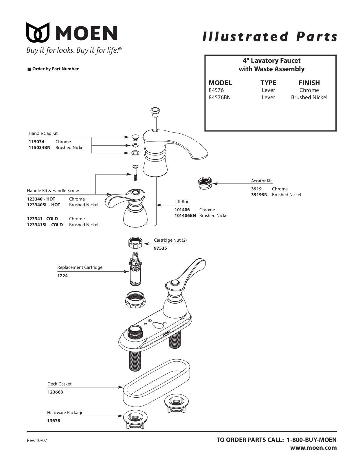 Moen 84576BN User Manual